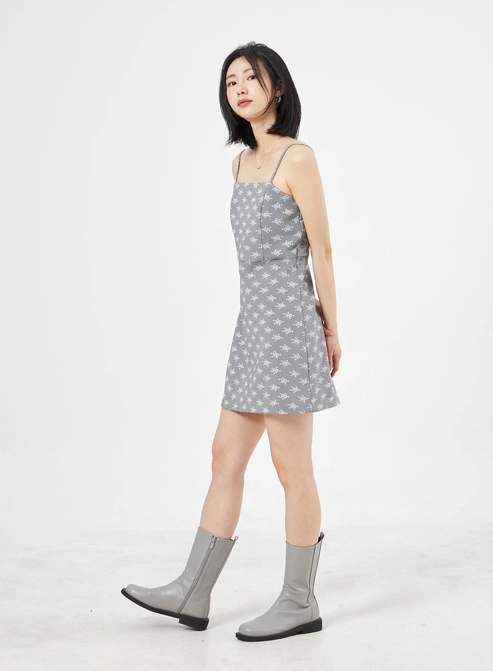 Rose Print Mini Dress OA310 - Image 4