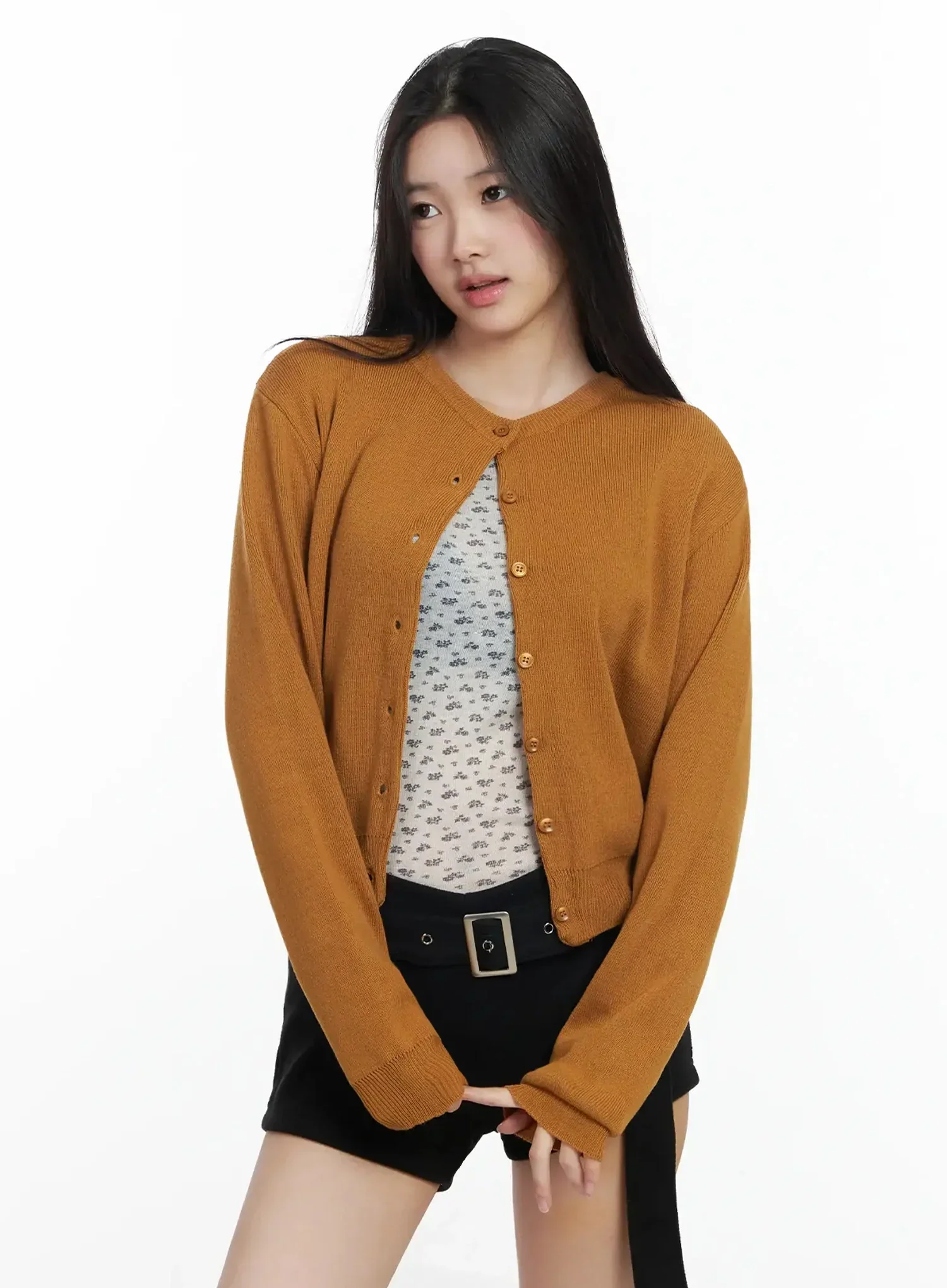 Round Neck Knit Cardigan IM502 - Image 2