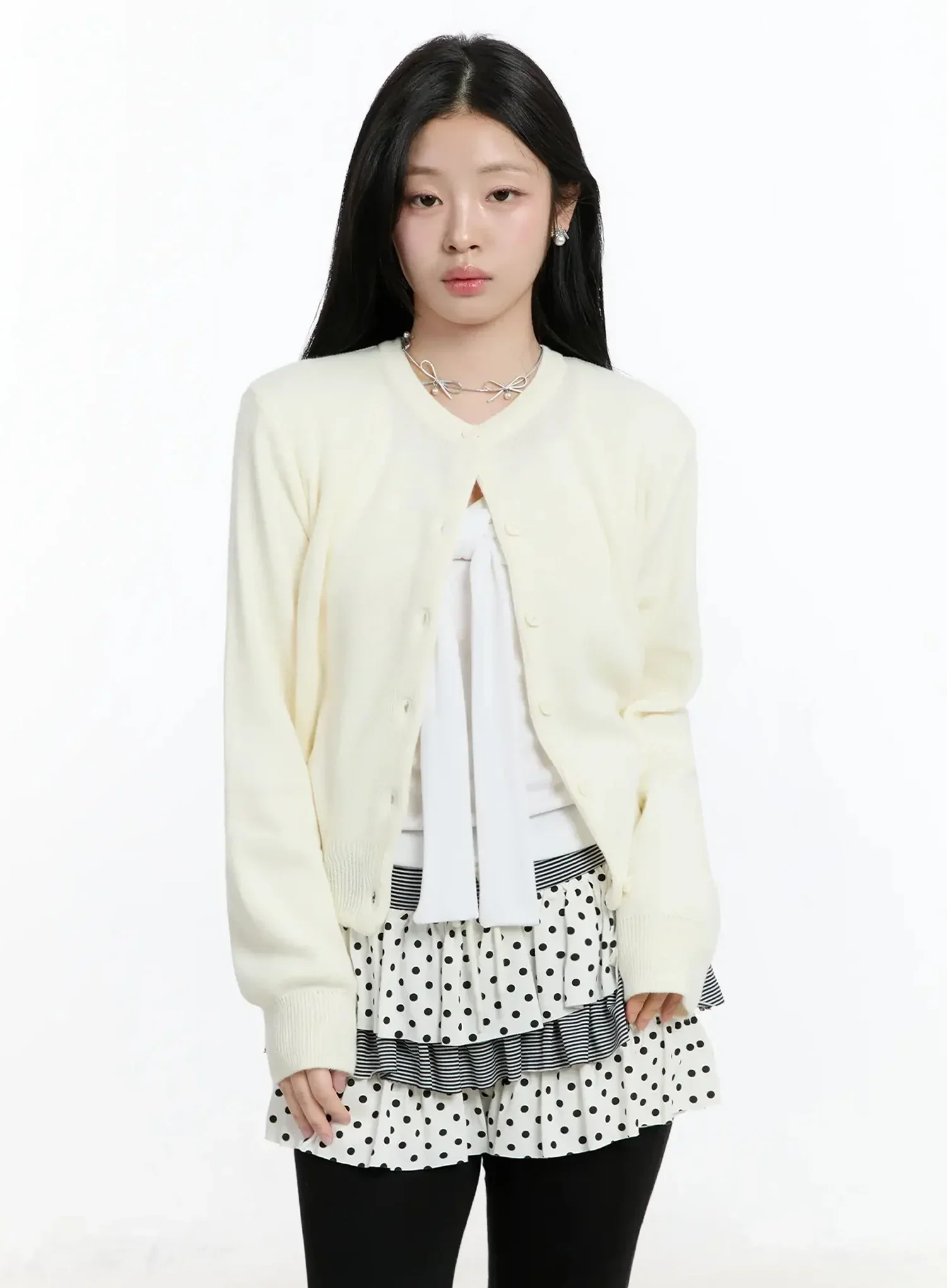 Round Neck Knit Cardigan IM519 - Image 13