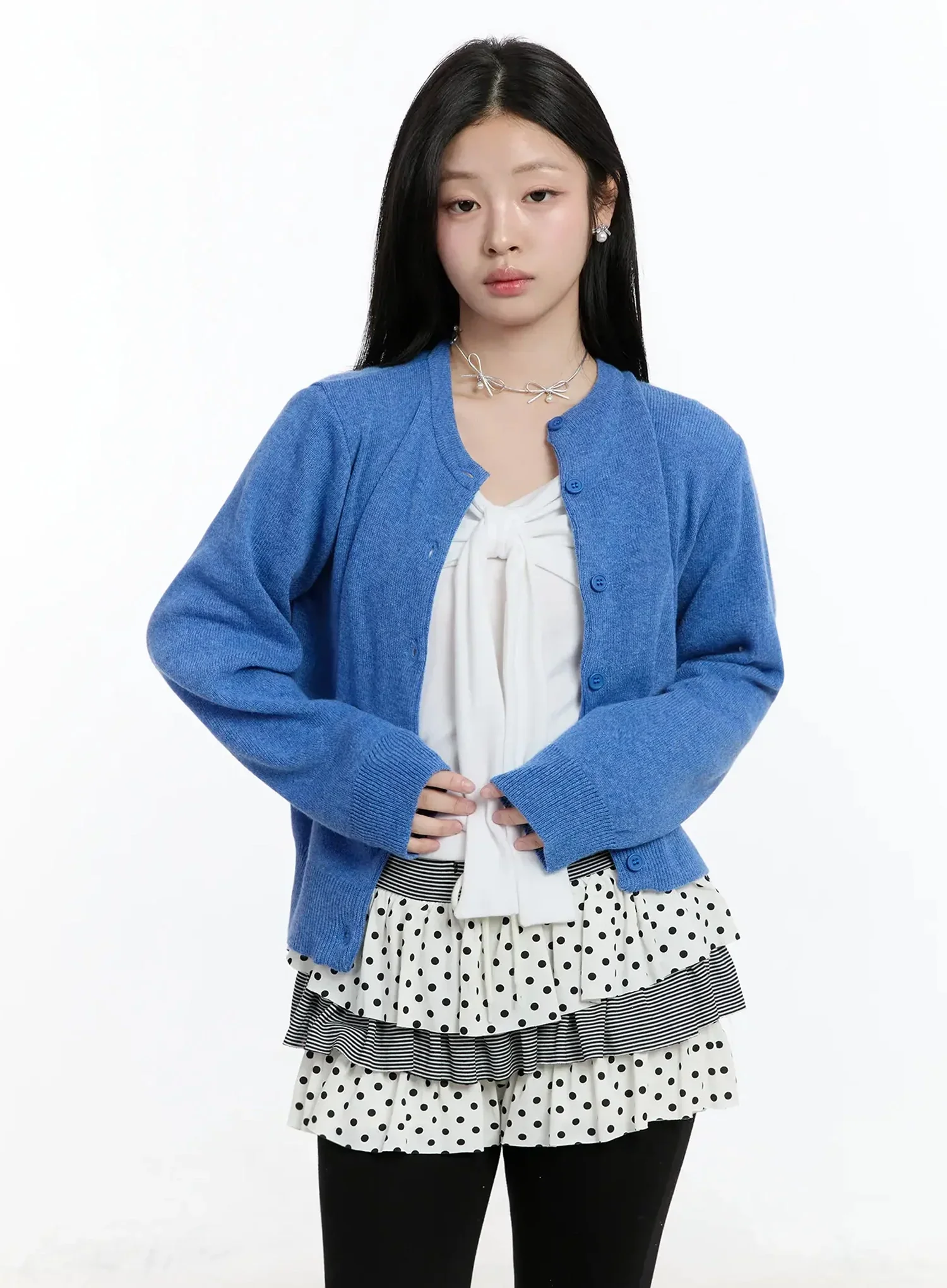 Round Neck Knit Cardigan IM519 - Image 14