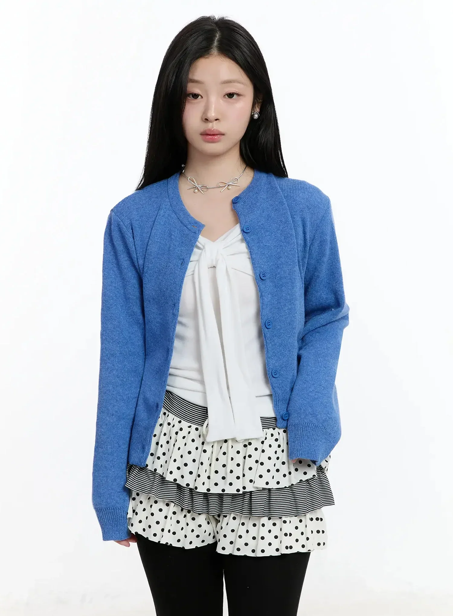 Round Neck Knit Cardigan IM519 - Image 2