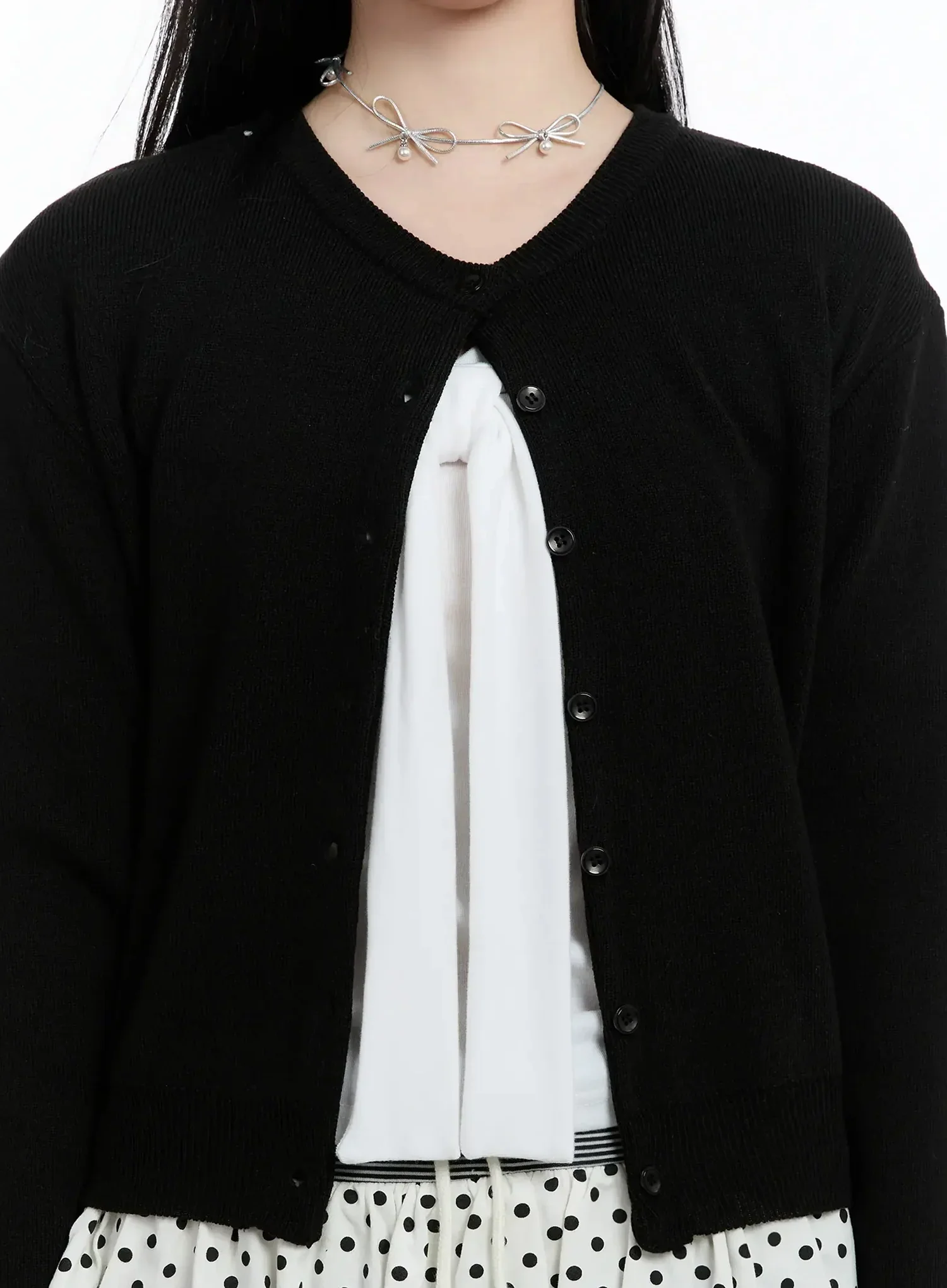 Round Neck Knit Cardigan IM519 - Image 4