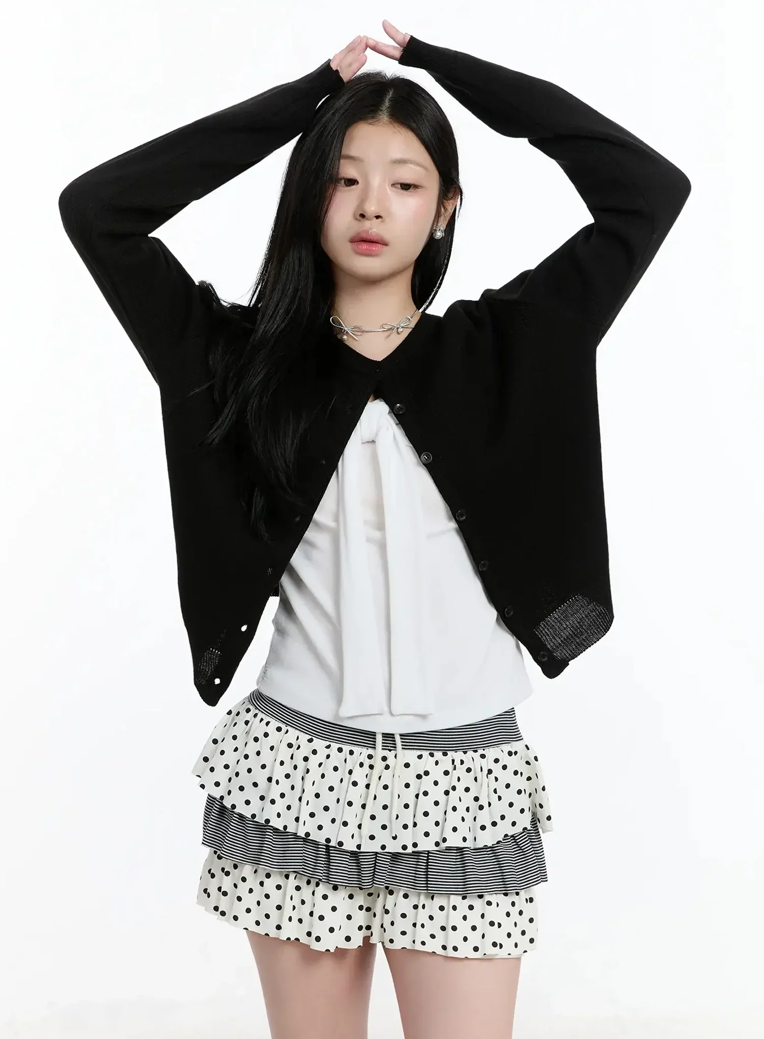 Round Neck Knit Cardigan IM519 - Image 7