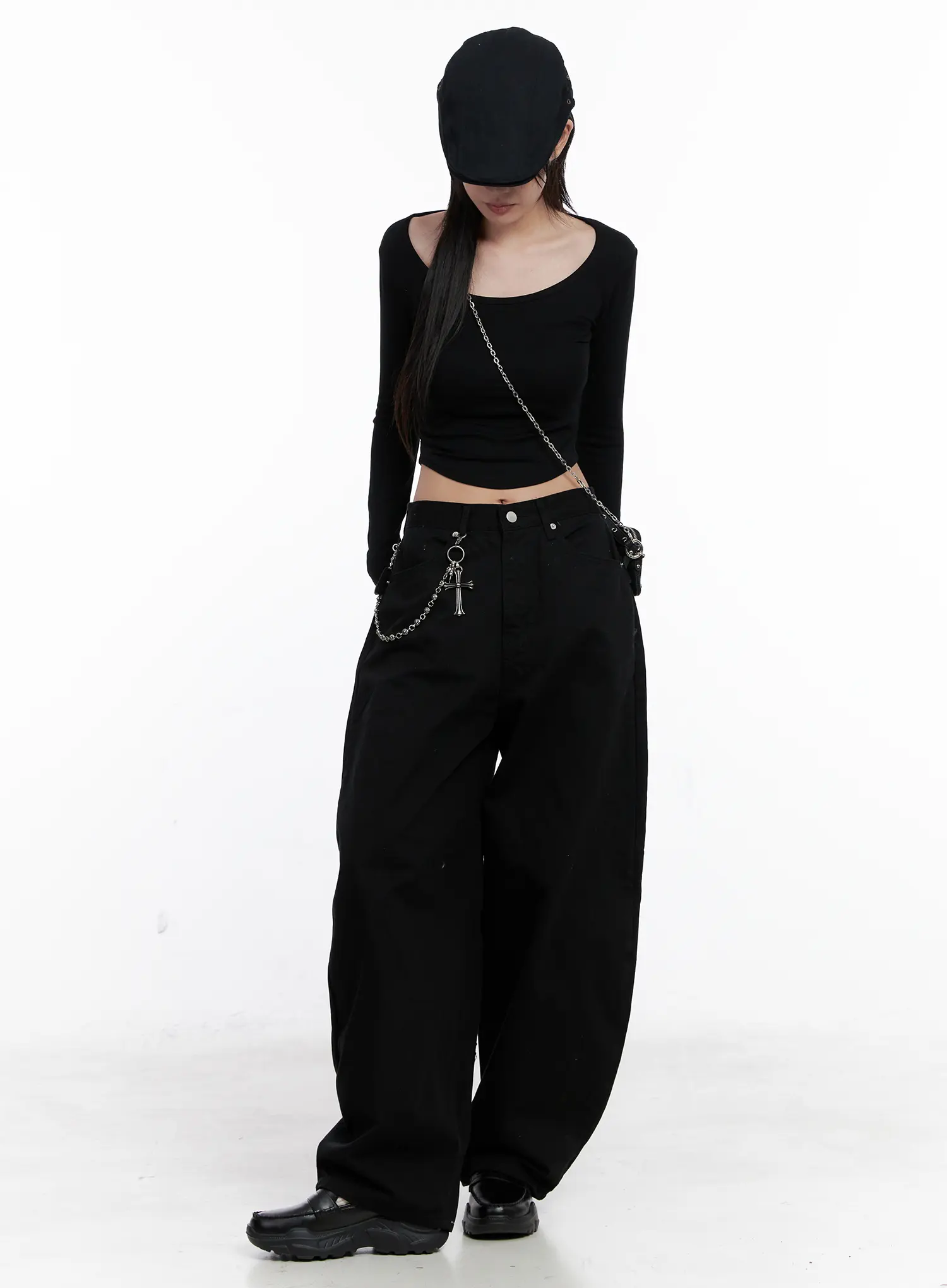 Round Neck Ribbed Long Sleeve Crop Top CS512 - Image 8