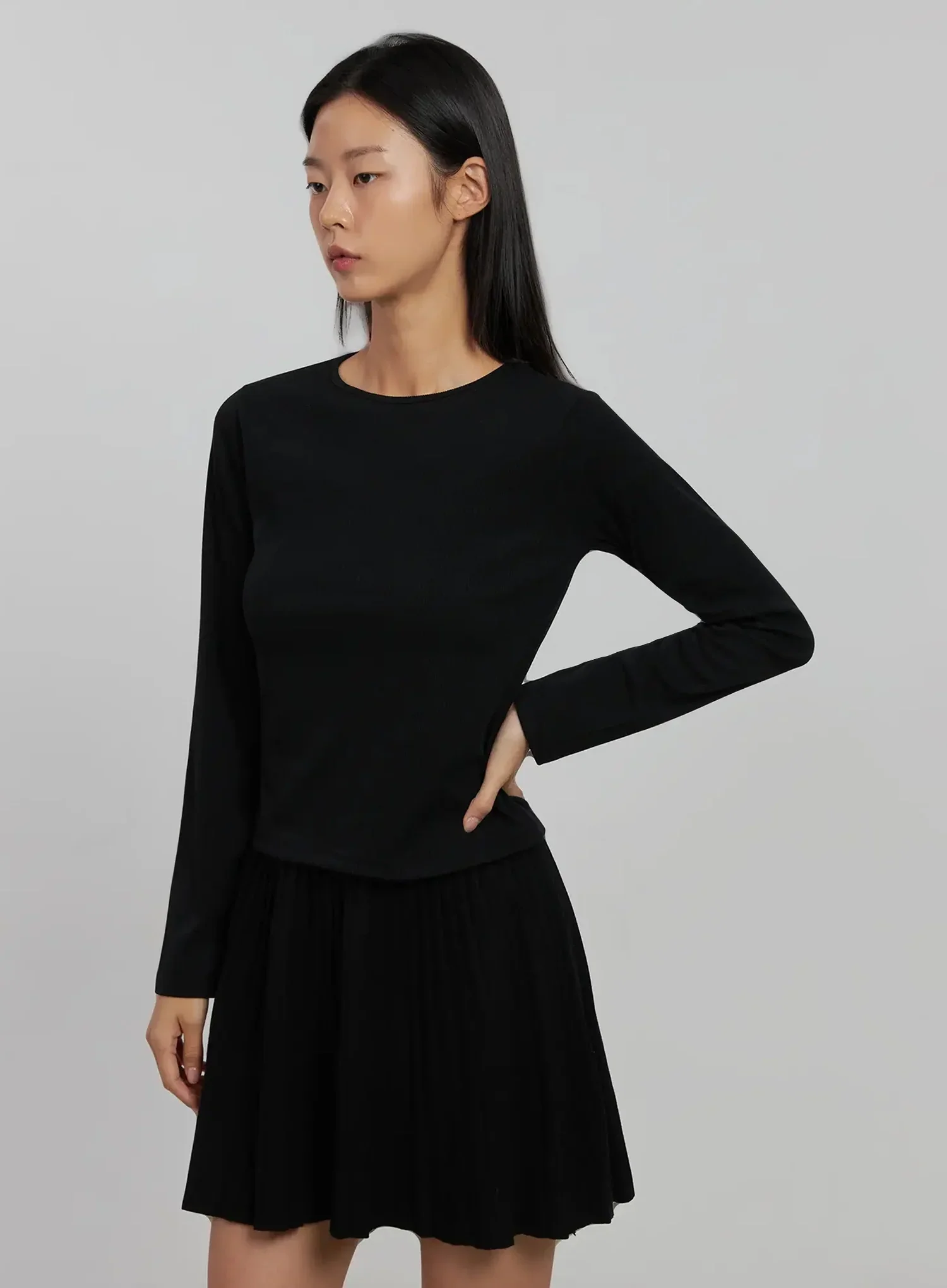 Round Ribbed Long Sleeve Top IJ508 - Image 15
