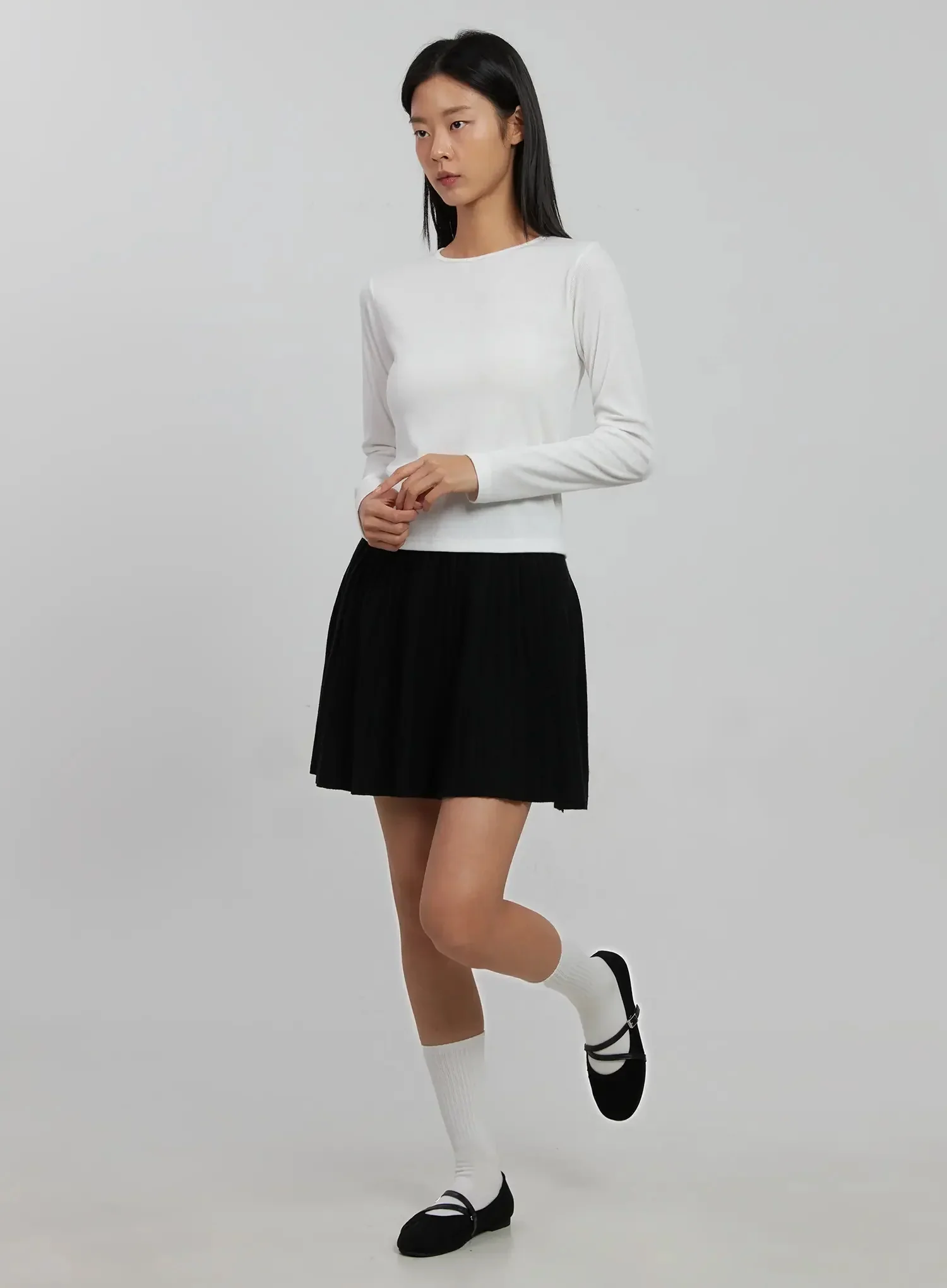 Round Ribbed Long Sleeve Top IJ508 - Image 6