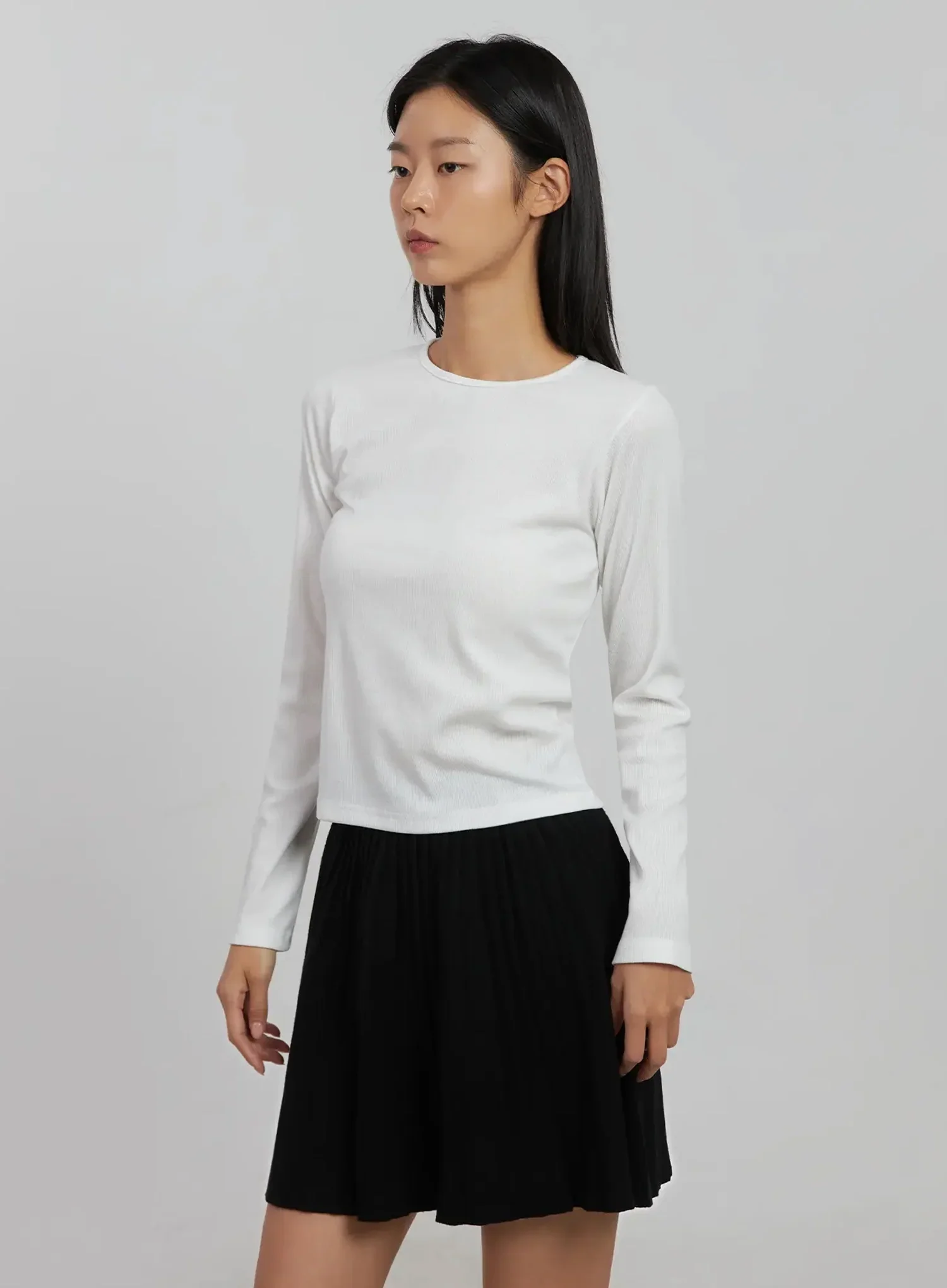 Round Ribbed Long Sleeve Top IJ508 - Image 7