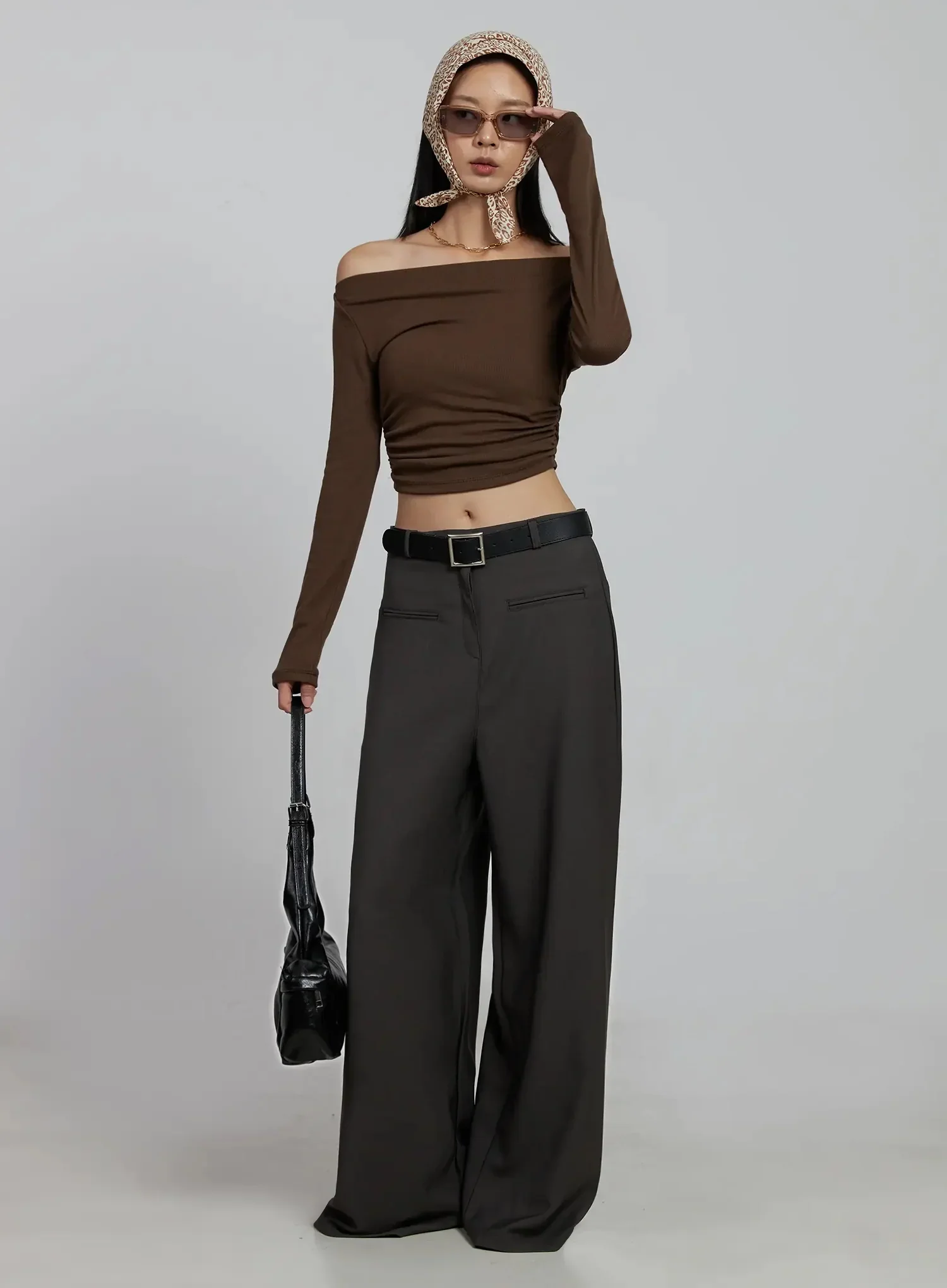 Ruched Off-Shoulder Crop Top IM520 - Image 12