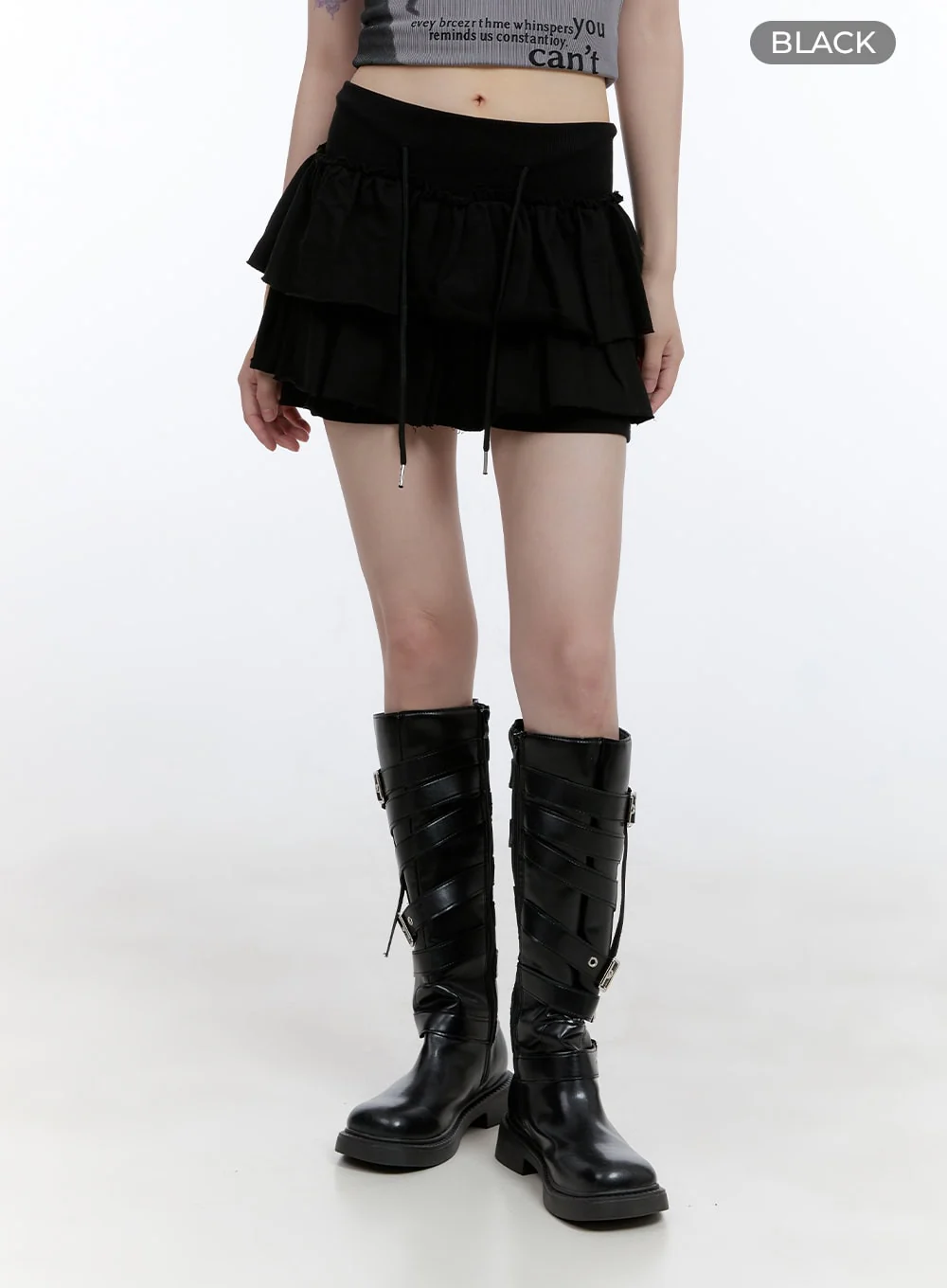 Ruffle Banded Cotton Mini Skirt CG412 - Image 7