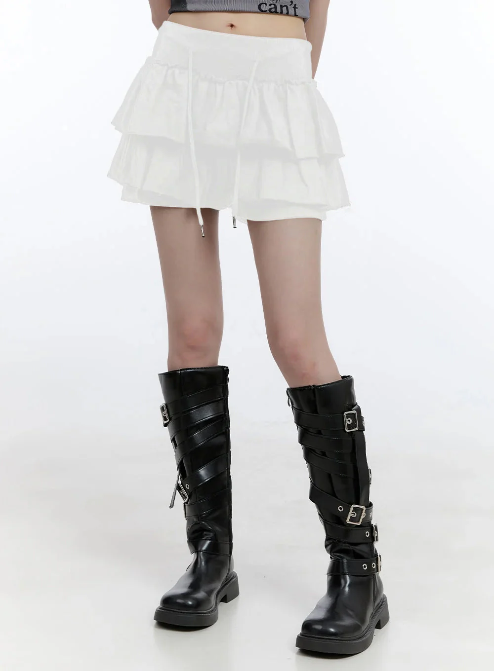 Ruffle Banded Cotton Mini Skirt CG412 - Image 9