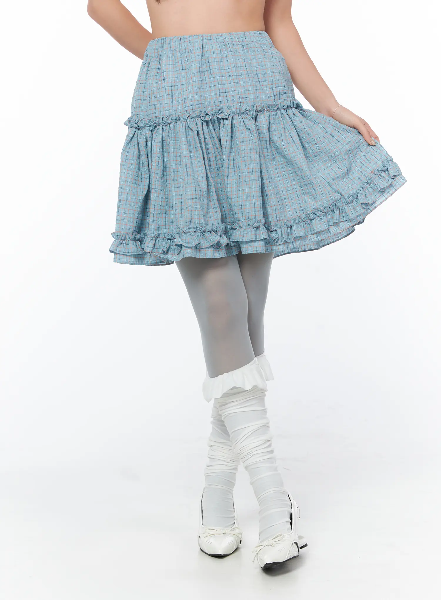 Ruffle Frill Midi Jean Skirt CY513 - Image 2