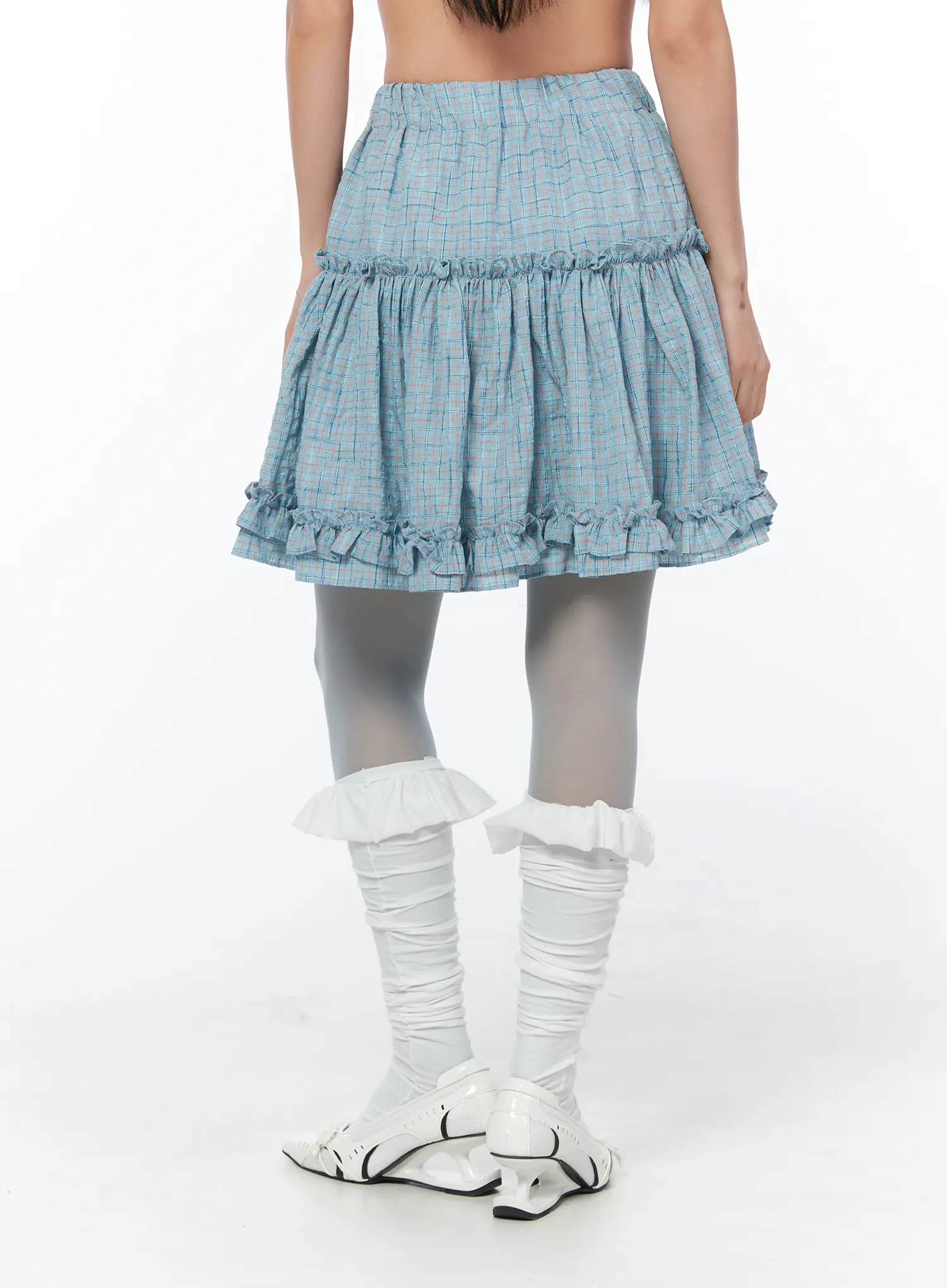 Ruffle Frill Midi Jean Skirt CY513 - Image 4
