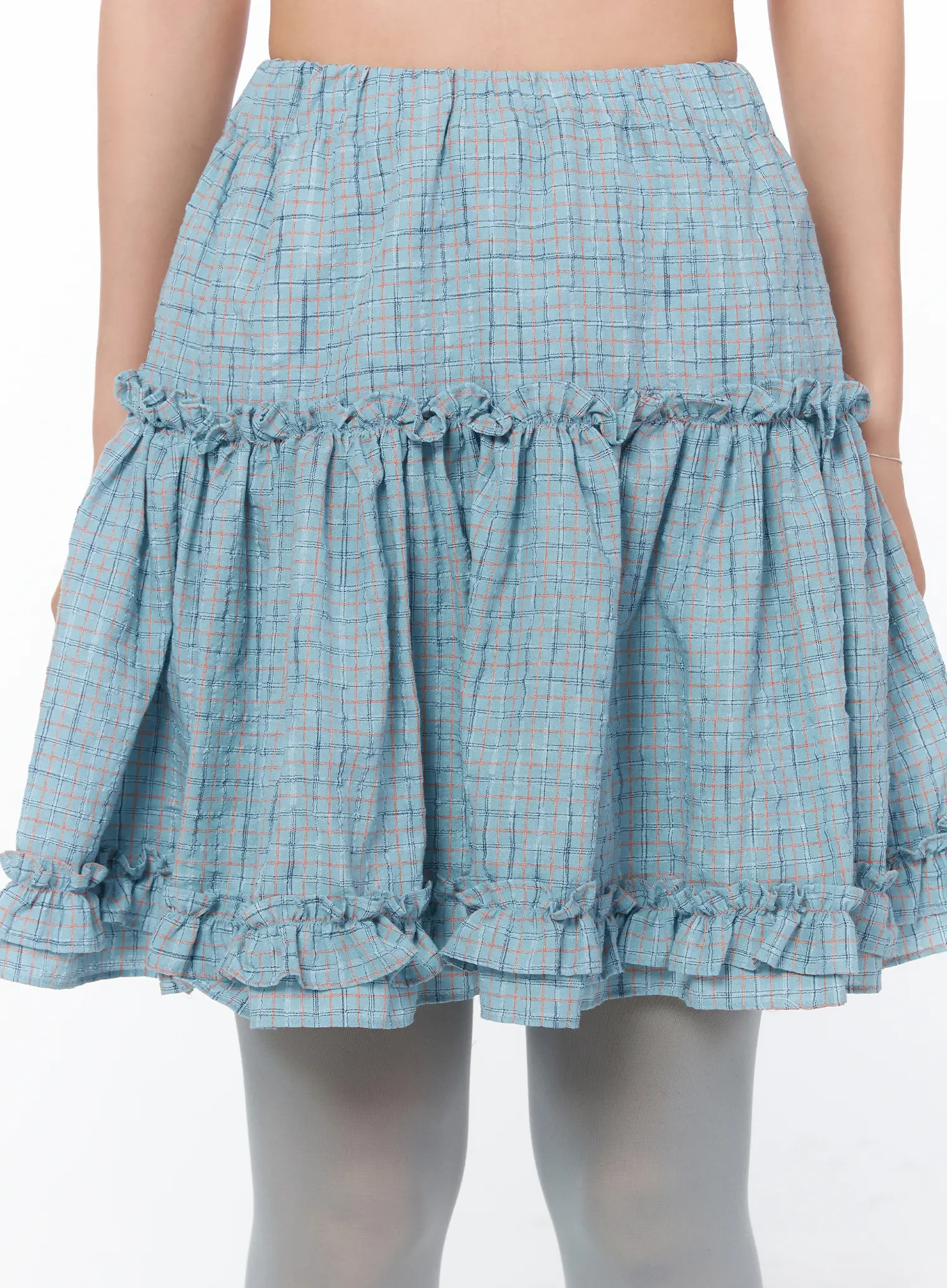 Ruffle Frill Midi Jean Skirt CY513 - Image 8