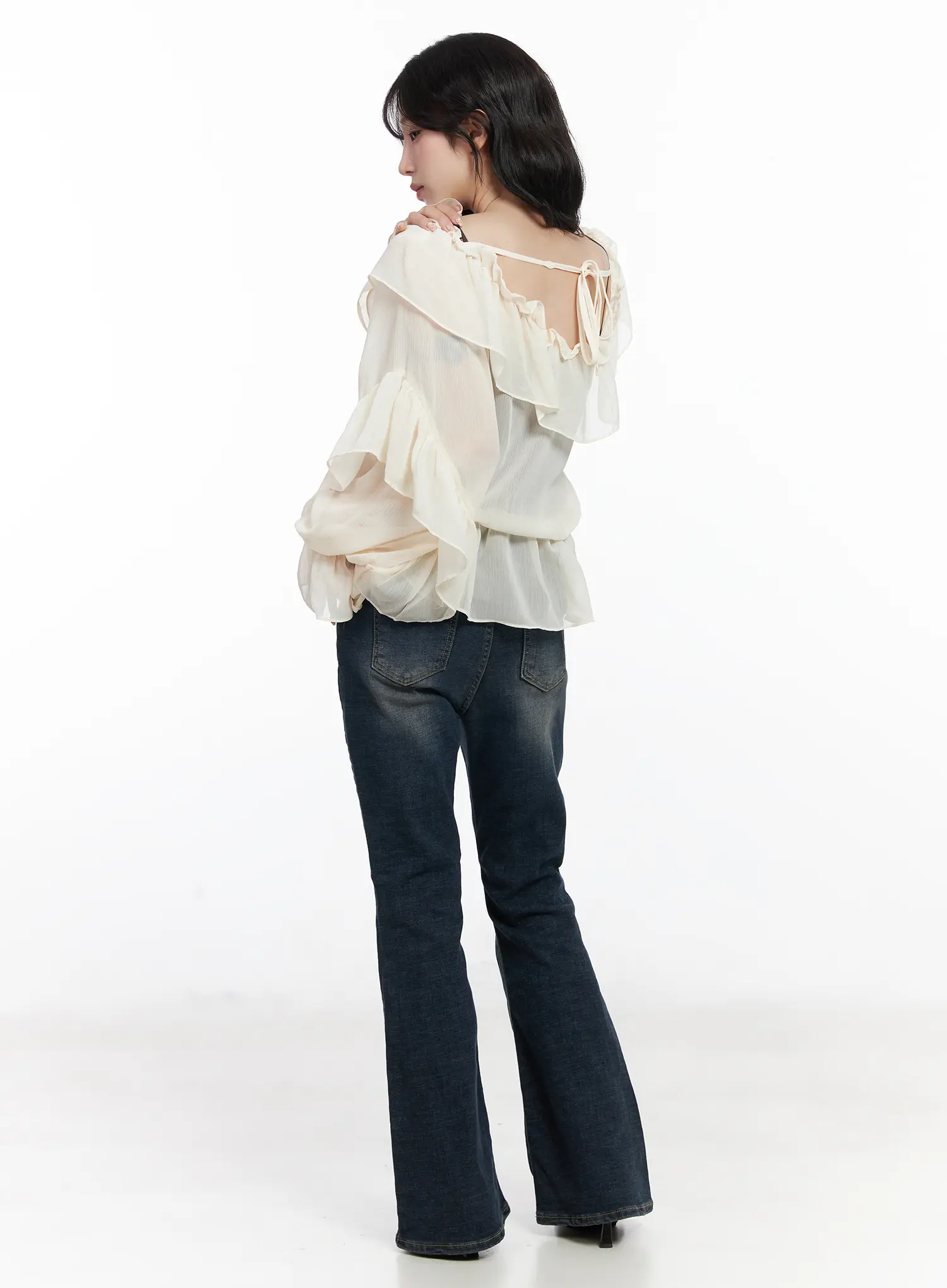 Ruffle Long Sleeve Blouse CJ527 - Image 5