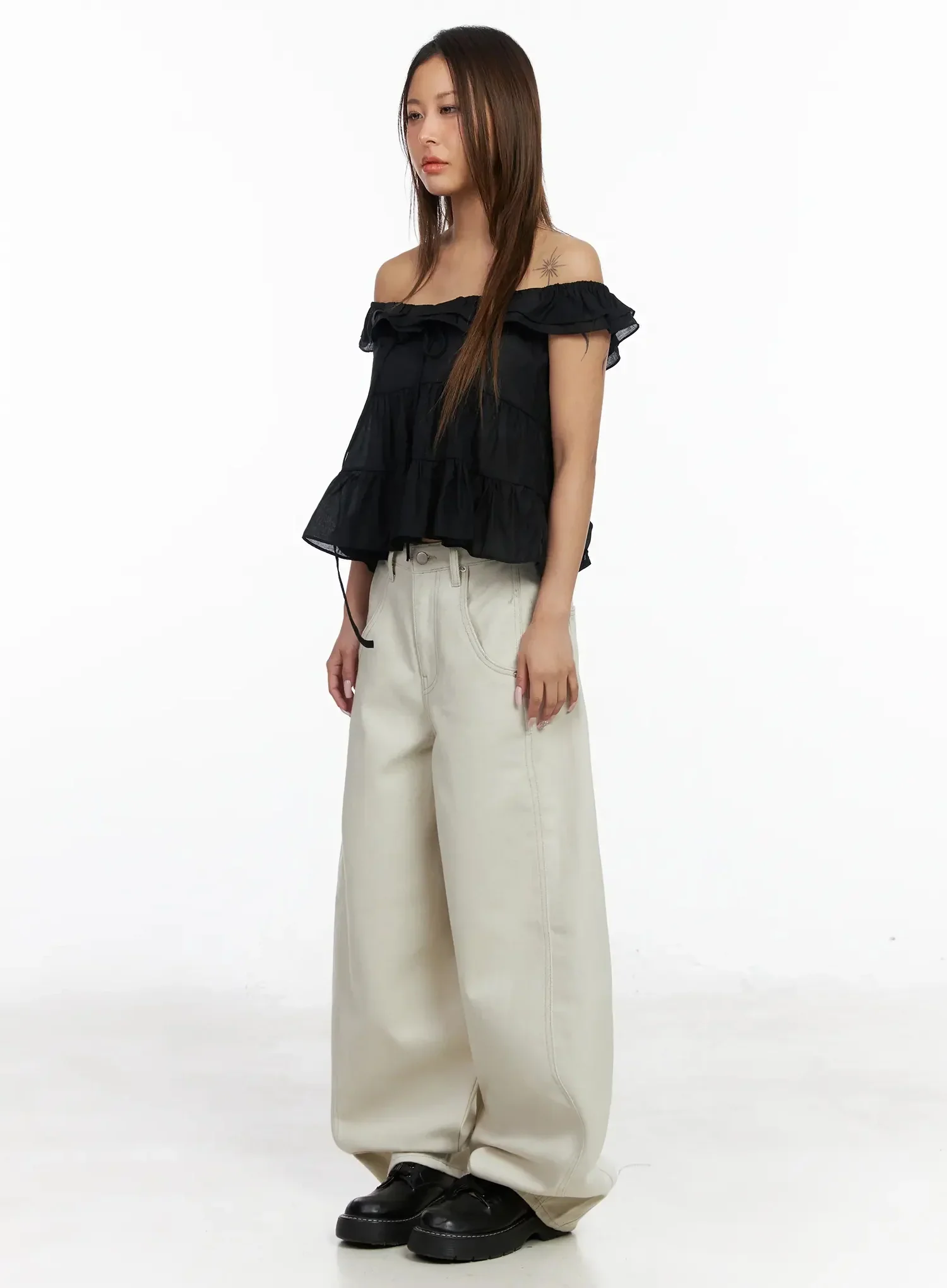 Ruffle Off-Shoulder Blouse IY515 - Image 10