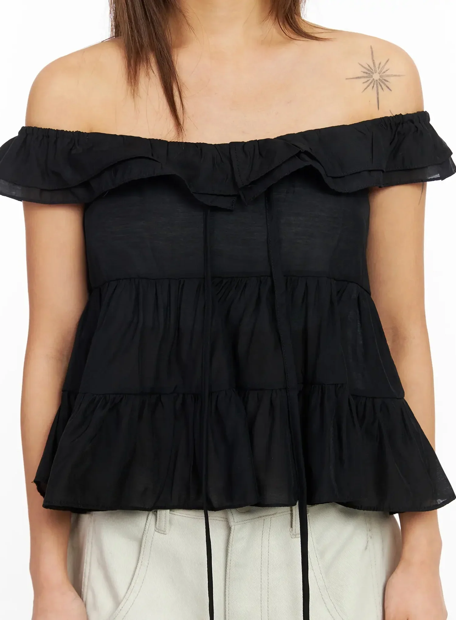 Ruffle Off-Shoulder Blouse IY515 - Image 4