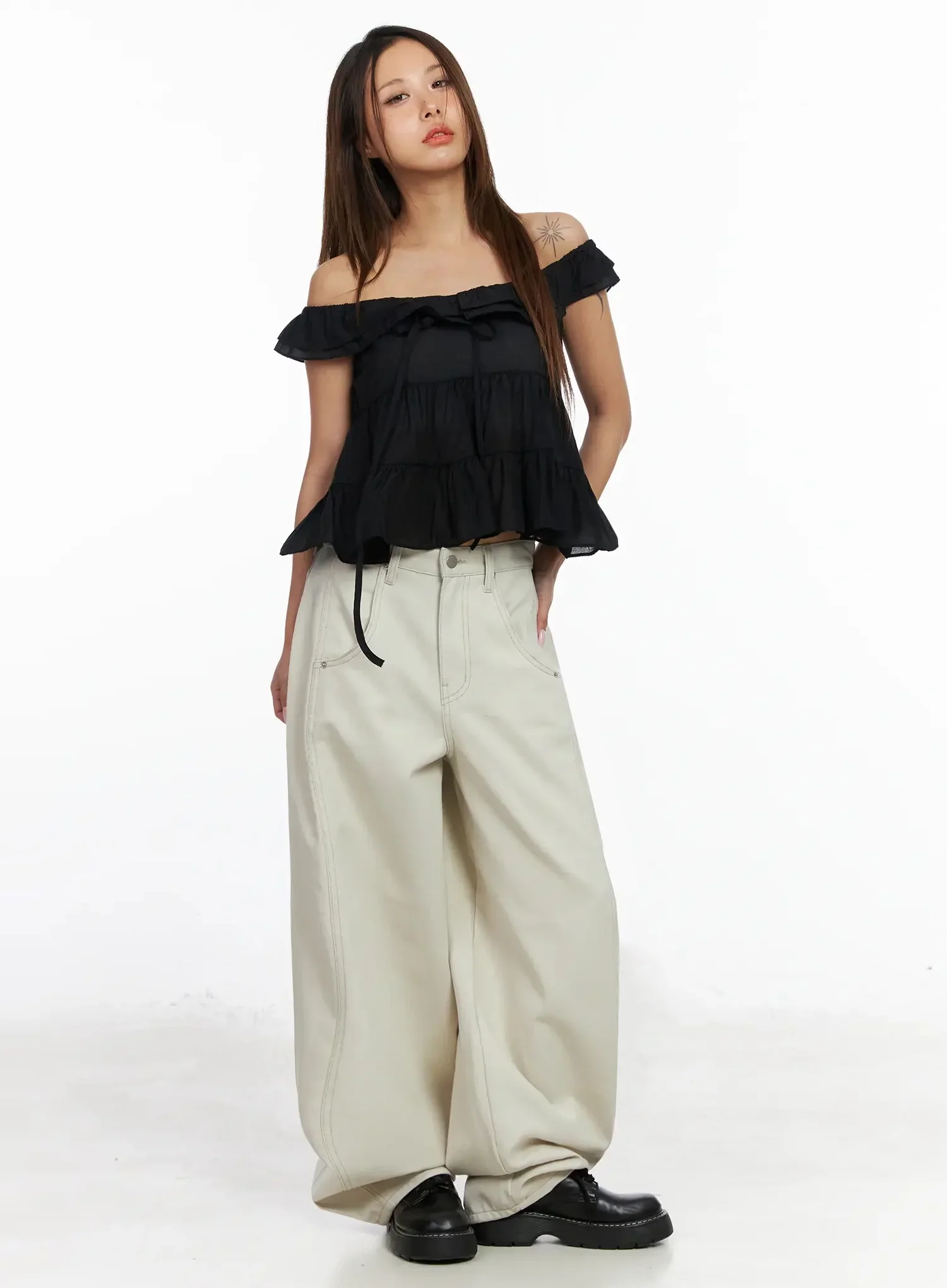 Ruffle Off-Shoulder Blouse IY515 - Image 5