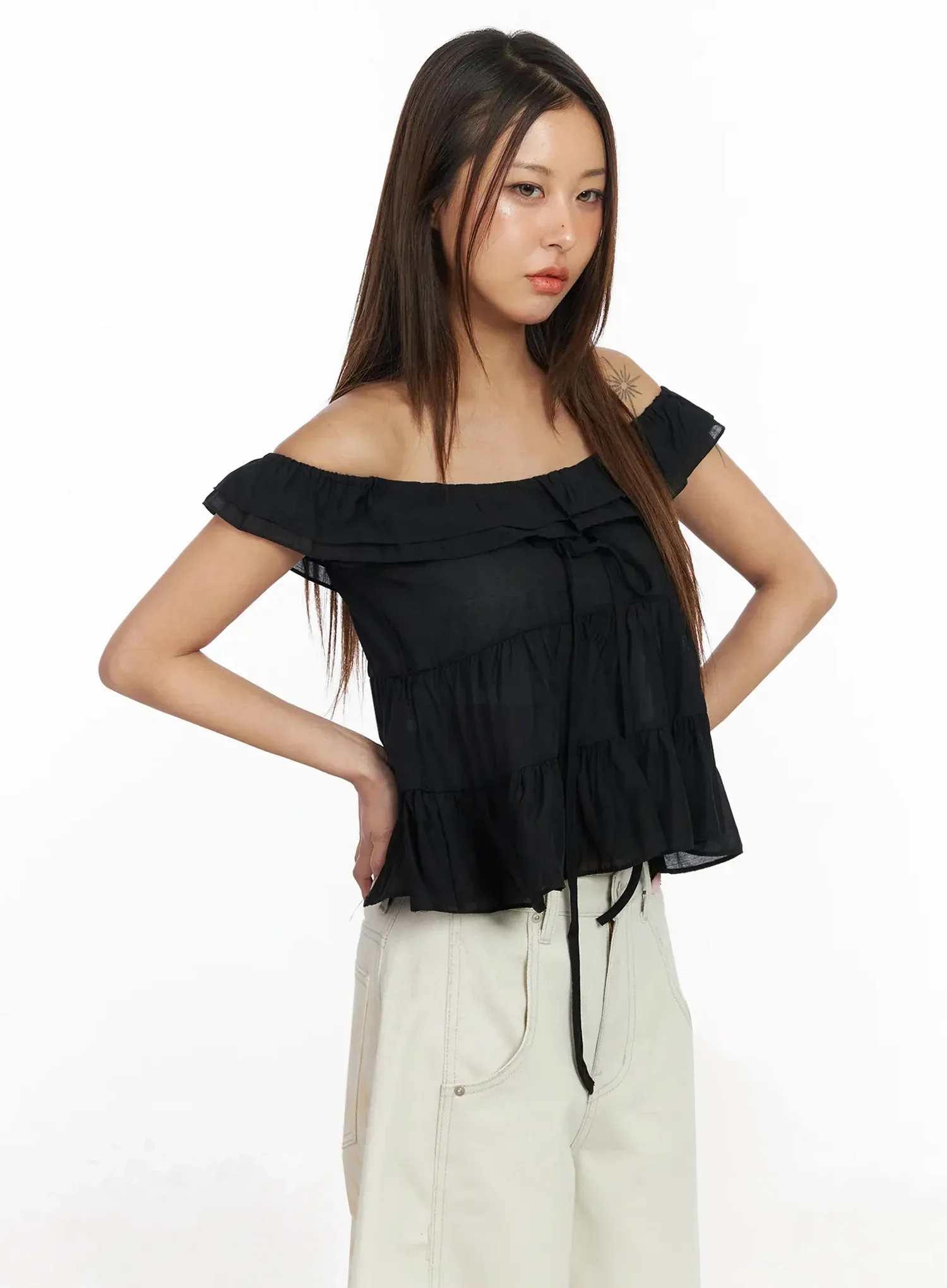 Ruffle Off-Shoulder Blouse IY515 - Image 8