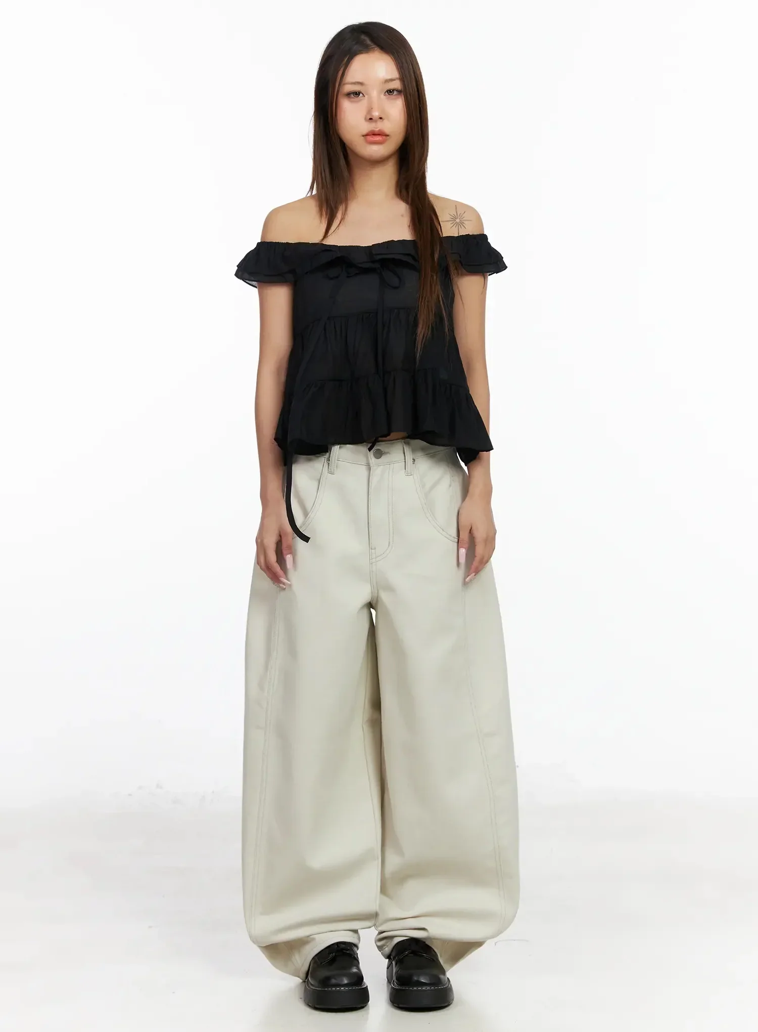 Ruffle Off-Shoulder Blouse IY515 - Image 9