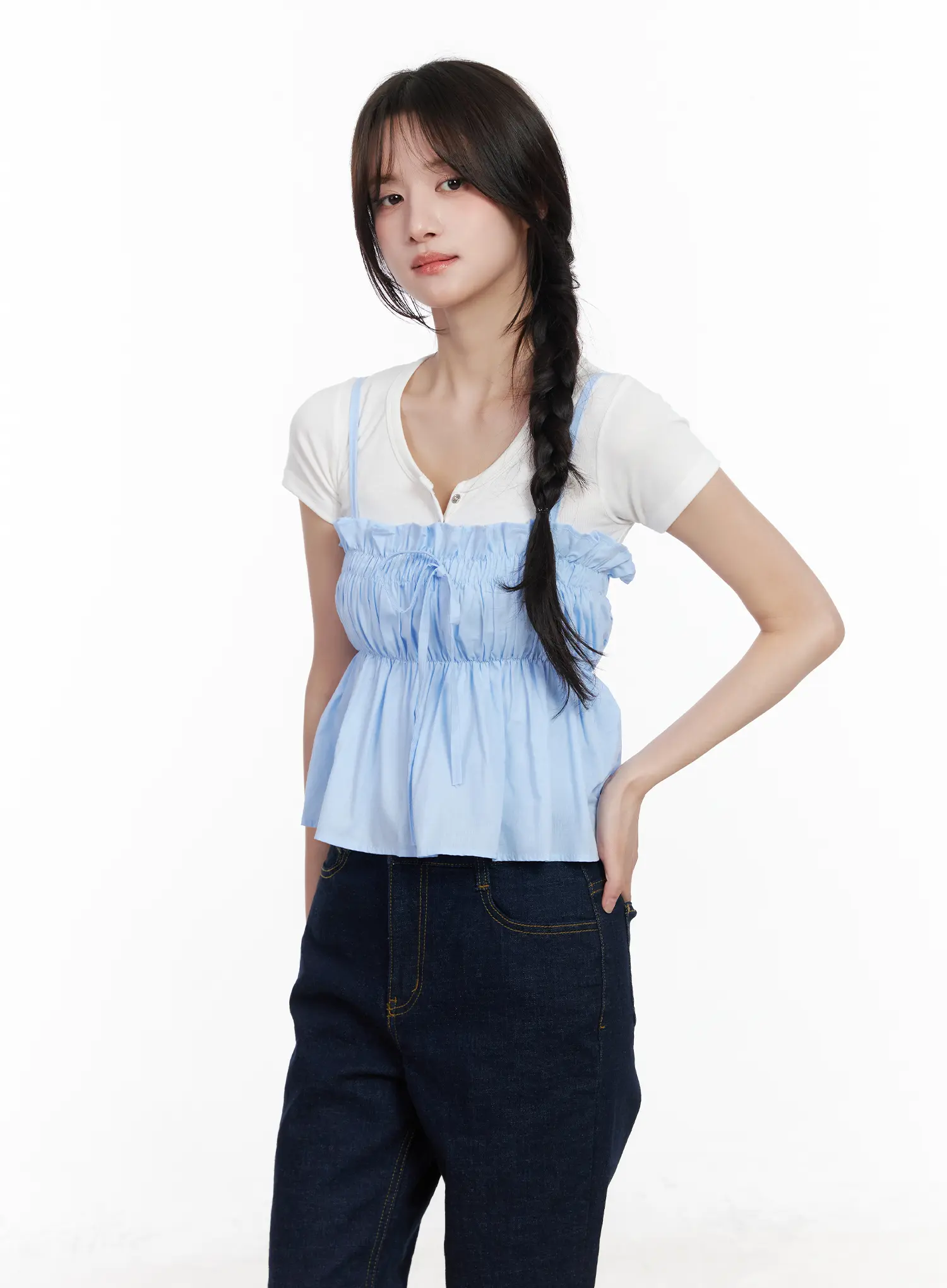 Ruffle Shirred Cami Top CM531 - Image 9