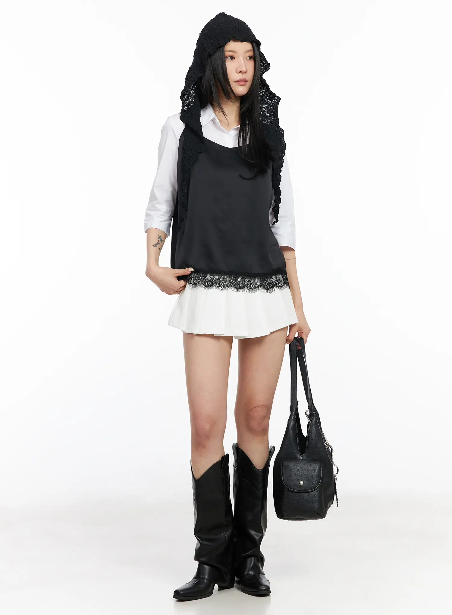 Ruffled Pleated Mini Skirt CM516 - Image 2