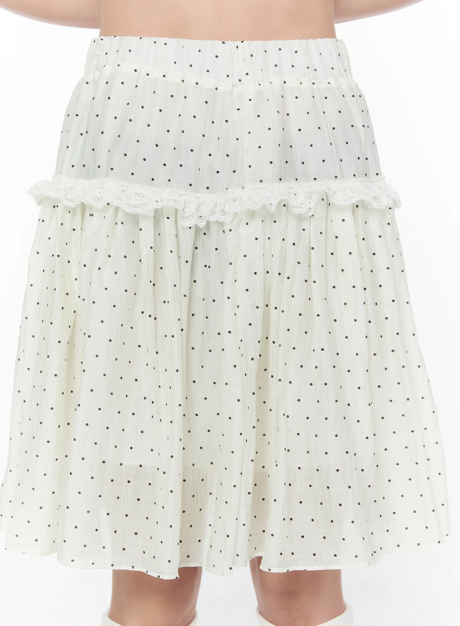 Ruffled Polka Dot Midi Skirt CY515 - Image 3