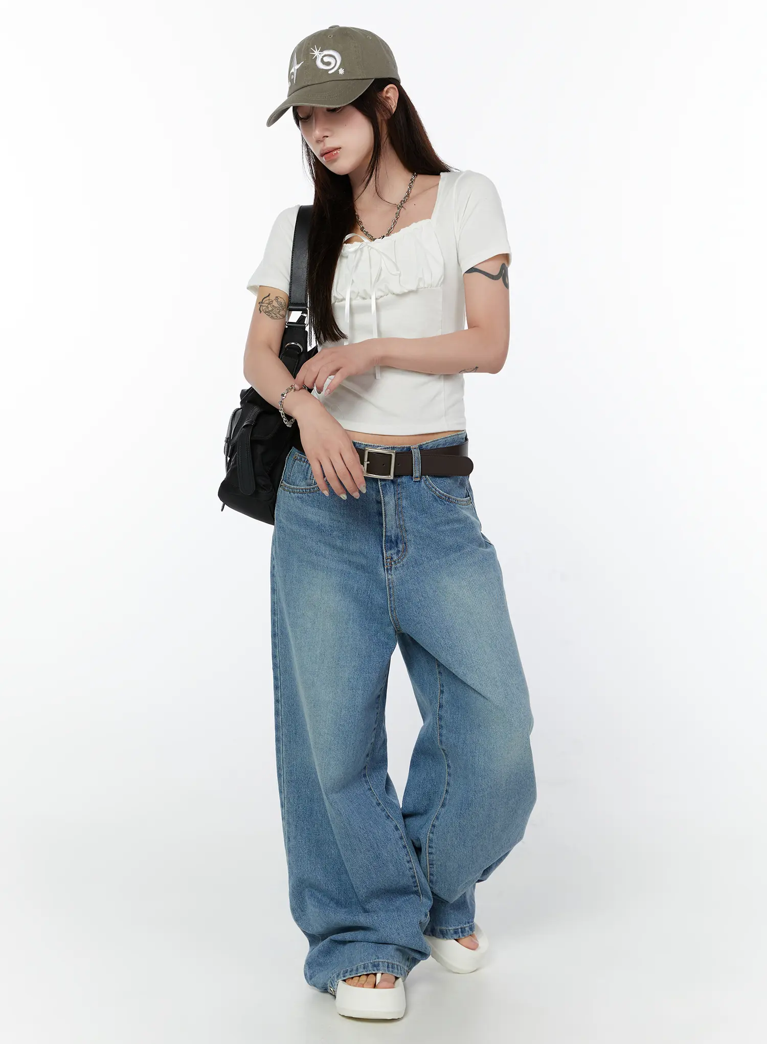 Ruffled Ribbon Short Sleeve Top CY514 - Image 3