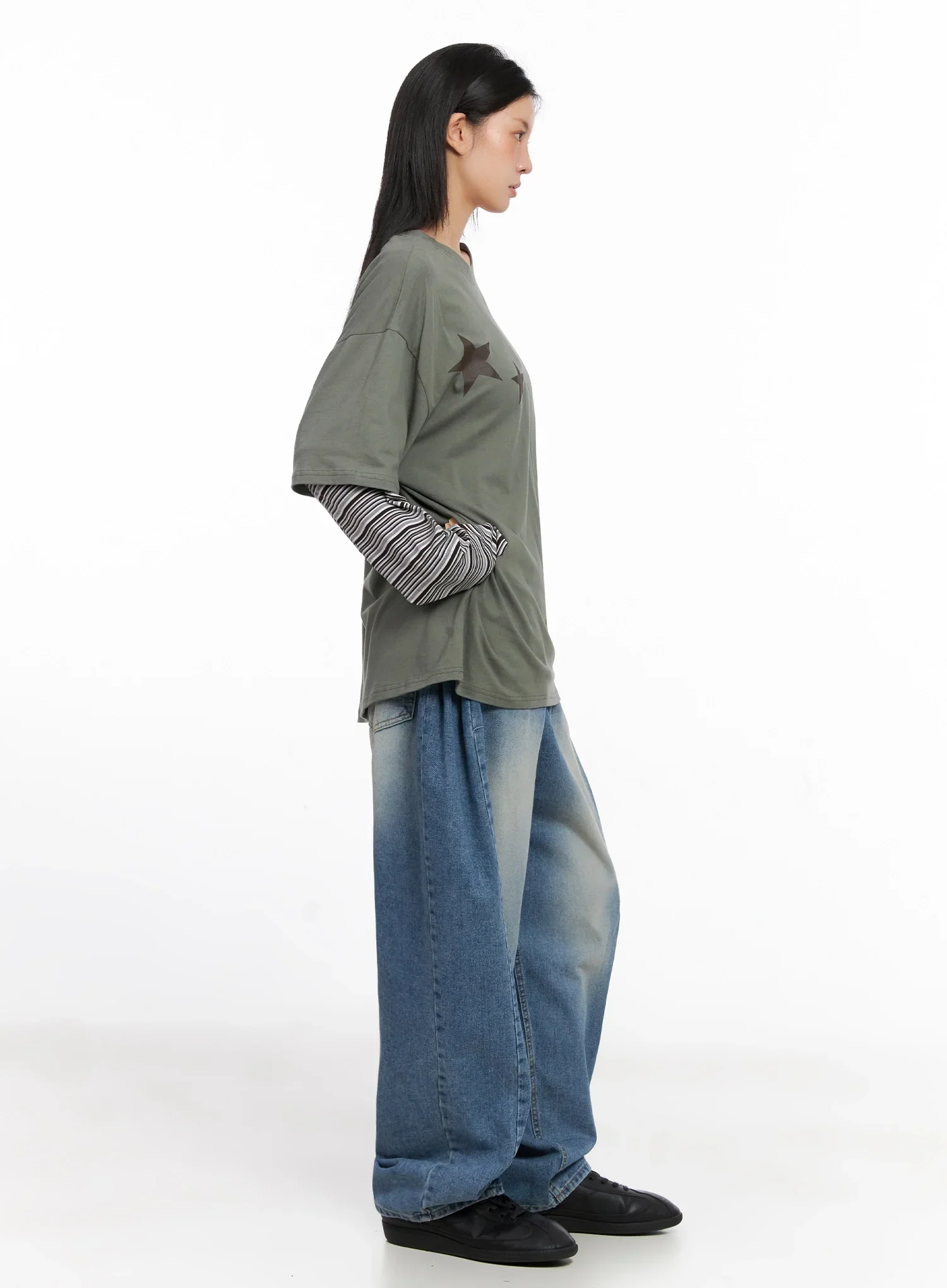 Ruthie Side Pleat Relaxed-Fit Jeans IS515 - Image 11