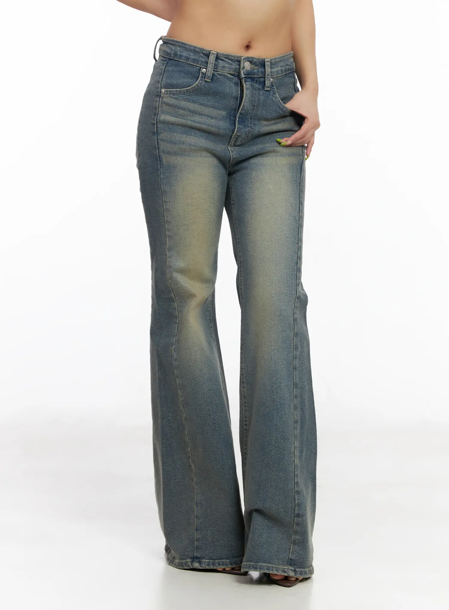 Sakura Mid-Rise Flared  Bootcut Jeans CM520 - Image 10