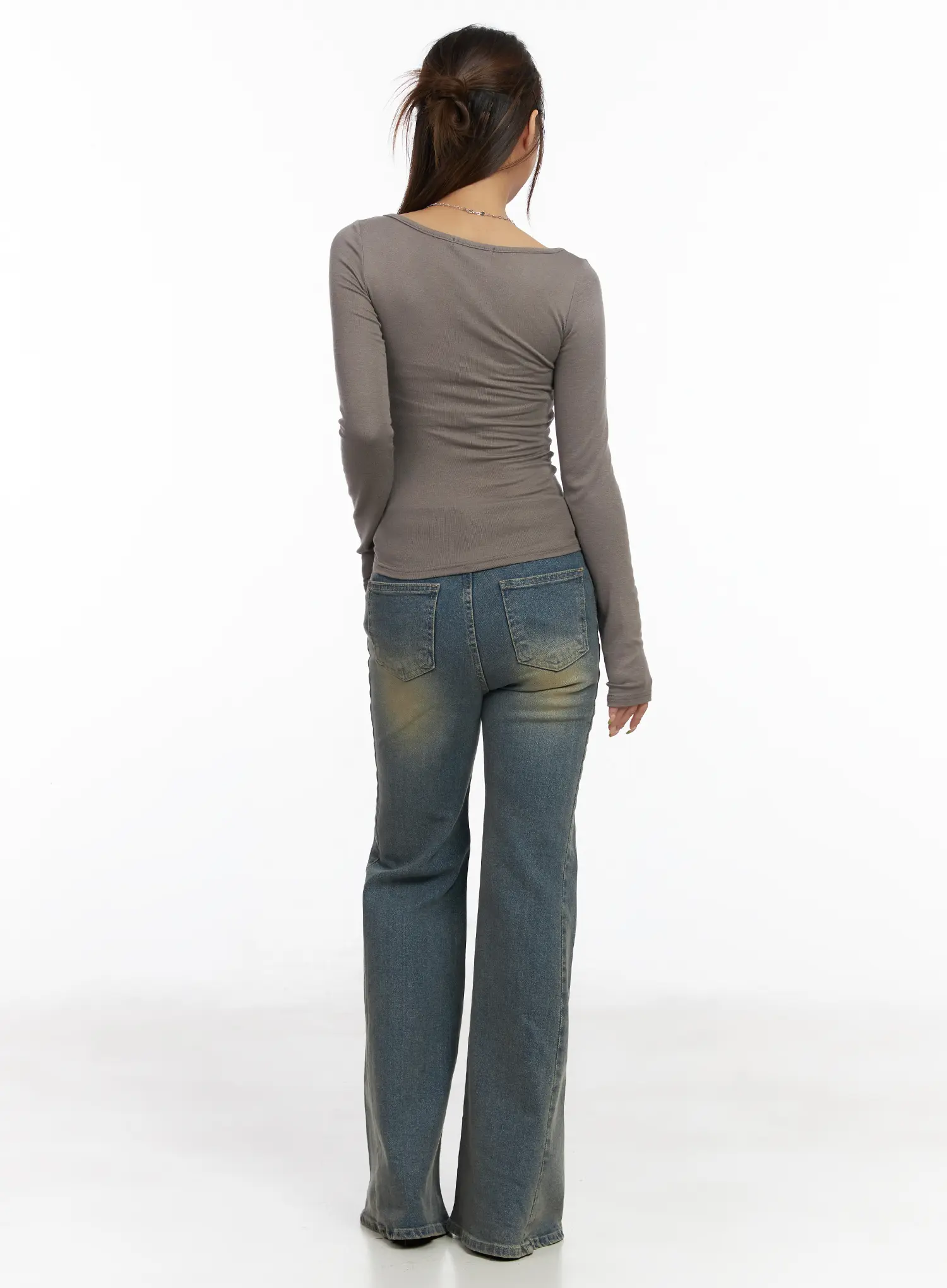 Sakura Mid-Rise Flared  Bootcut Jeans CM520 - Image 9