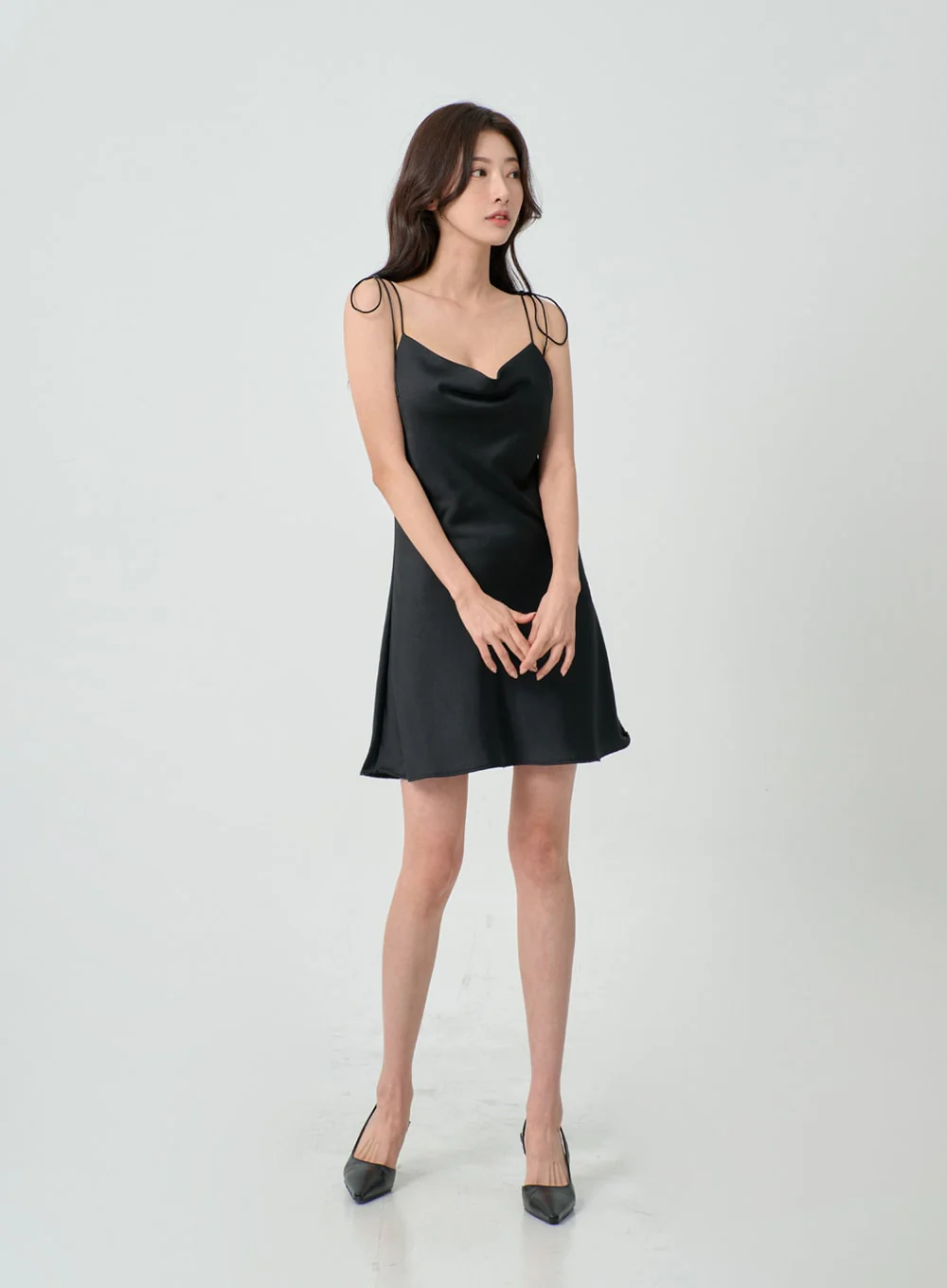 Satin Lingerie Style Mini Dress IN08 - Image 4