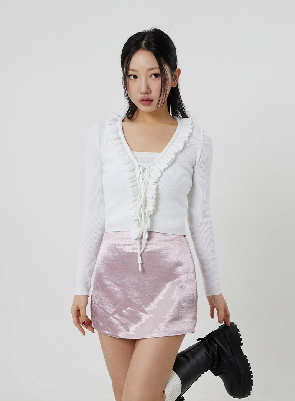 Satin Mini Skirt CJ330 - Image 11
