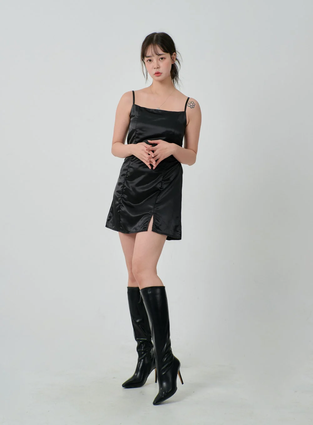Satin Slit Sleeveless Mini Dress ID30 - Image 6