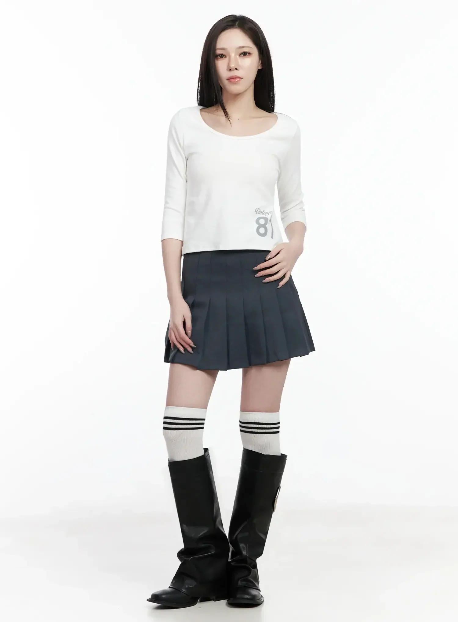 School Girl Mini Skirt IJ528 - Image 6