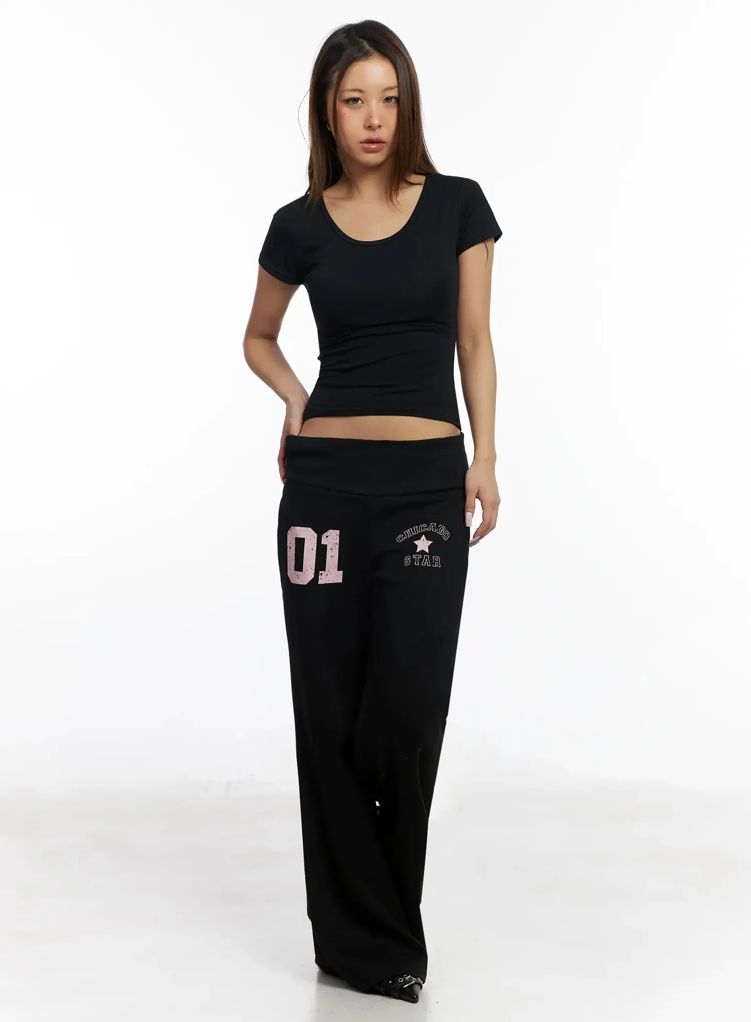 Scoop Neck Slim Short Sleeve Tee IY504 - Image 5