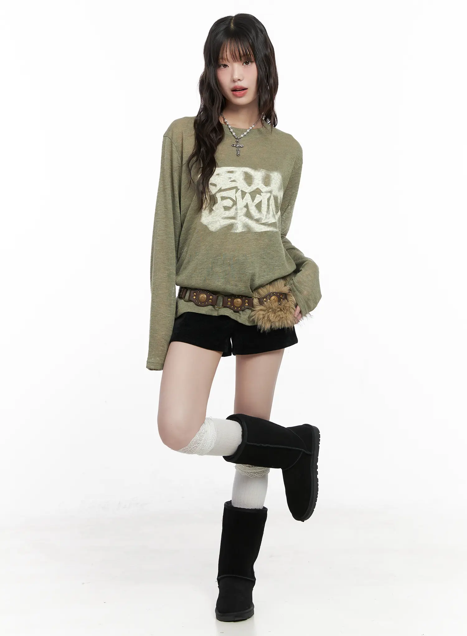 Seoul Graphic Sheer Long Sleeve Tee CN511