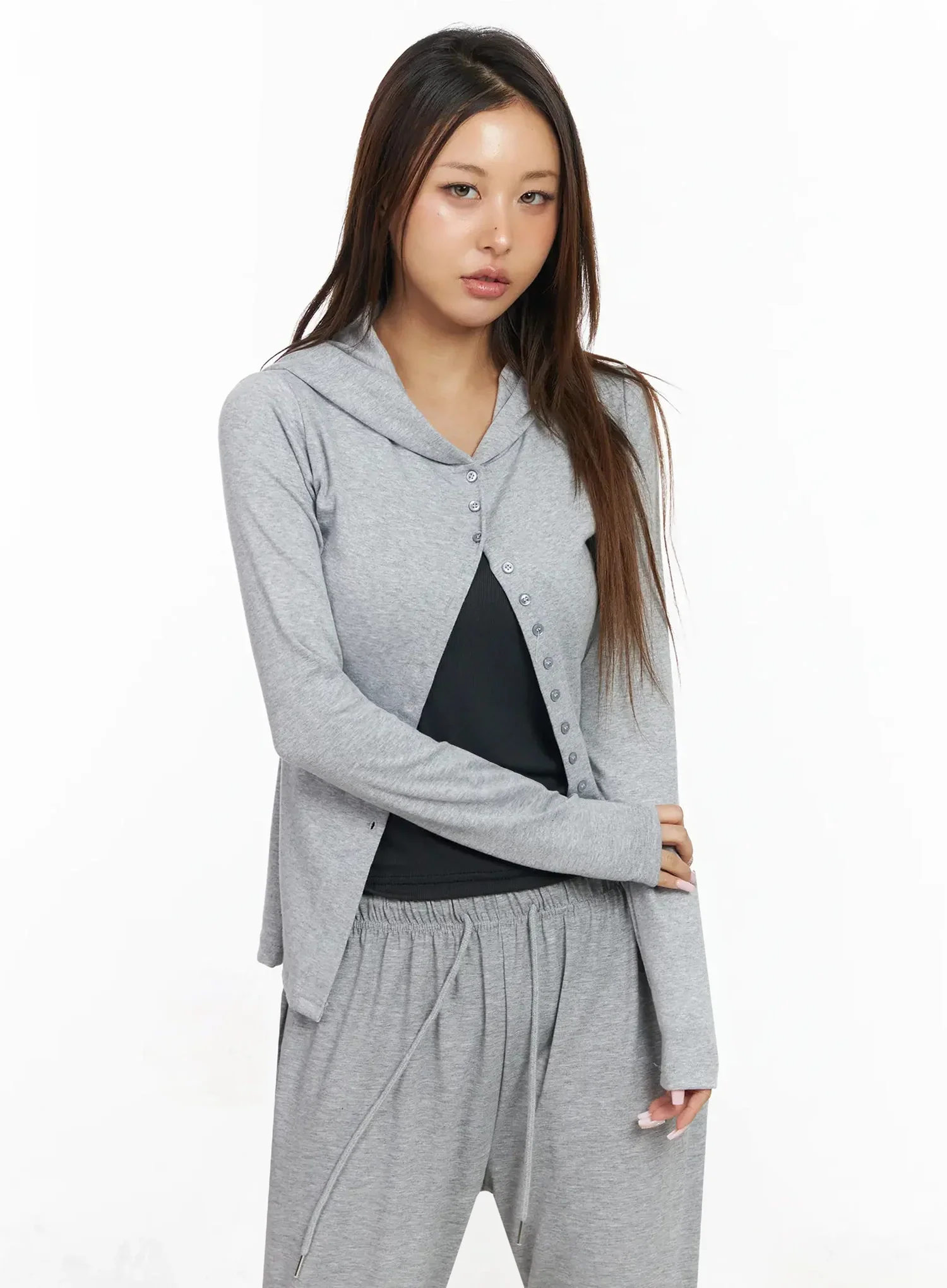 Shane Button Slim Fit Hooded Cardigan IY515 - Image 14