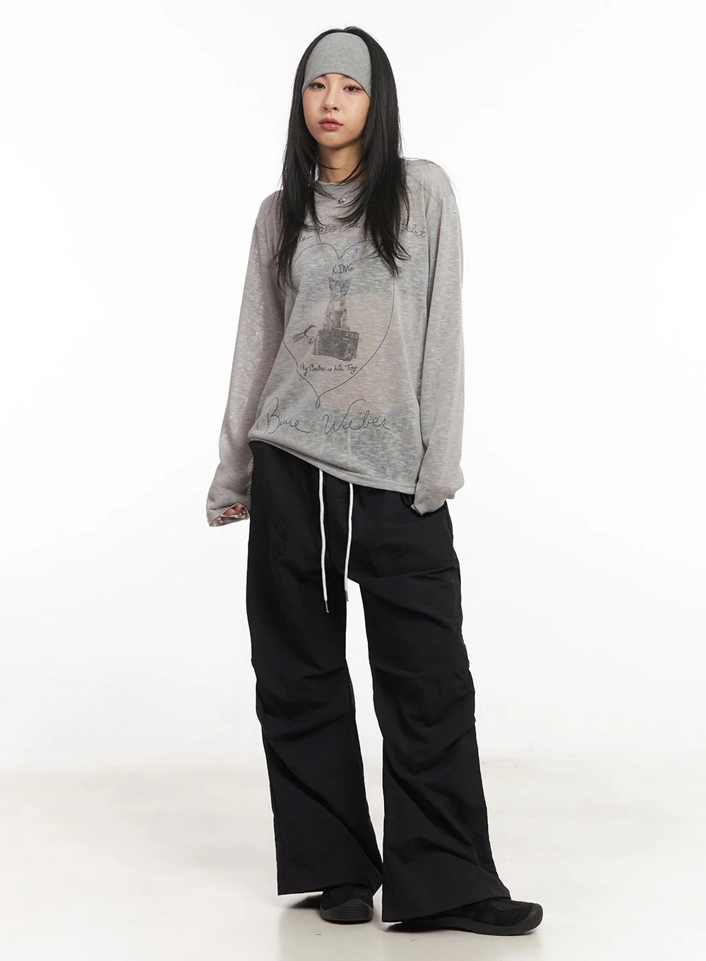 Sheer Art Graphic Long-Sleeve Top CA504 - Image 2