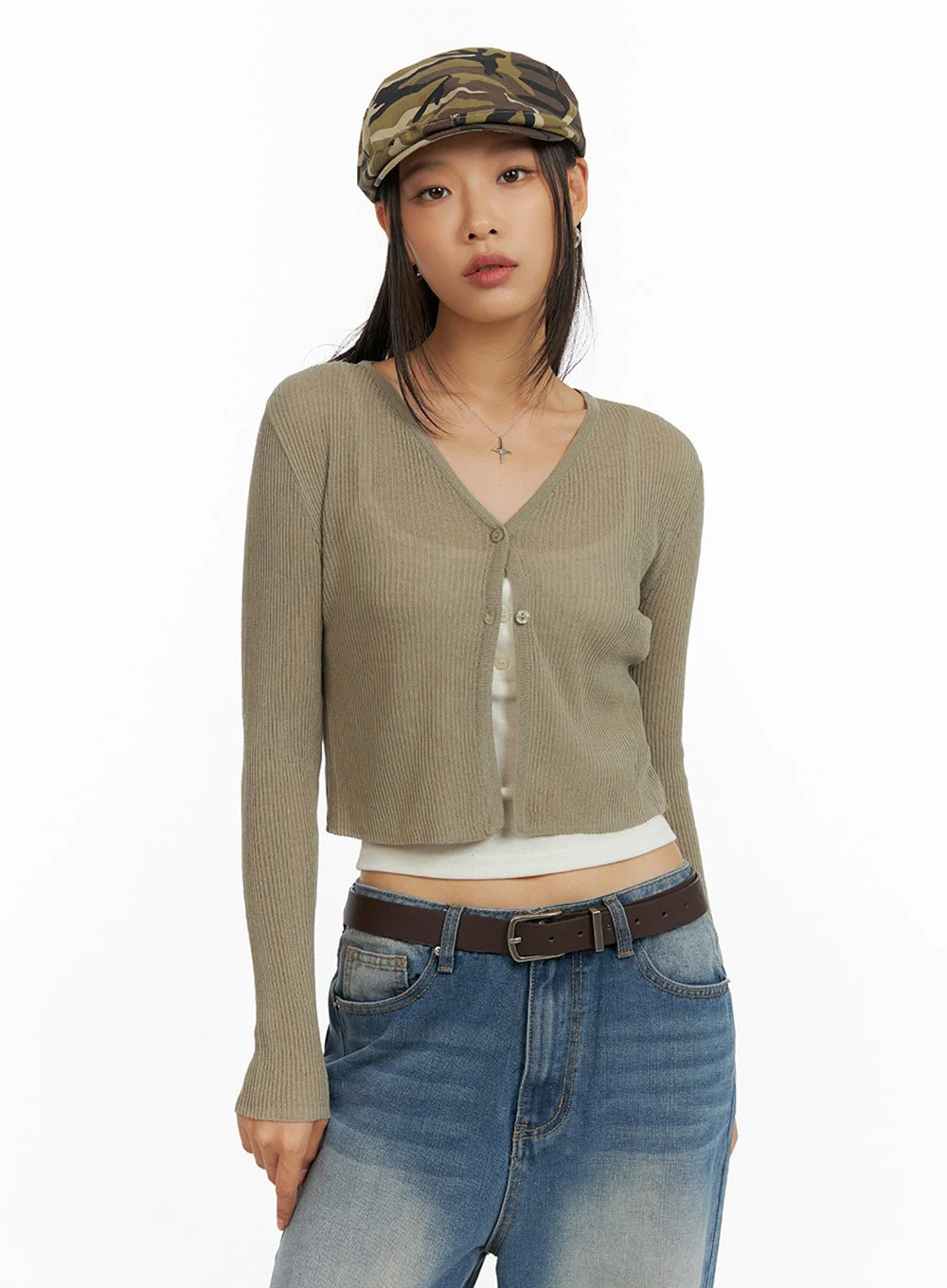 Sheer Buttoned Cardigan IL409 - Image 3
