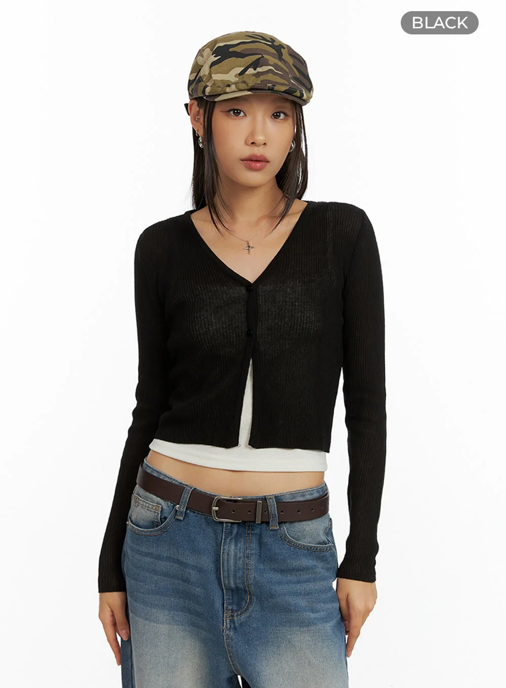 Sheer Buttoned Cardigan IL409 - Image 8