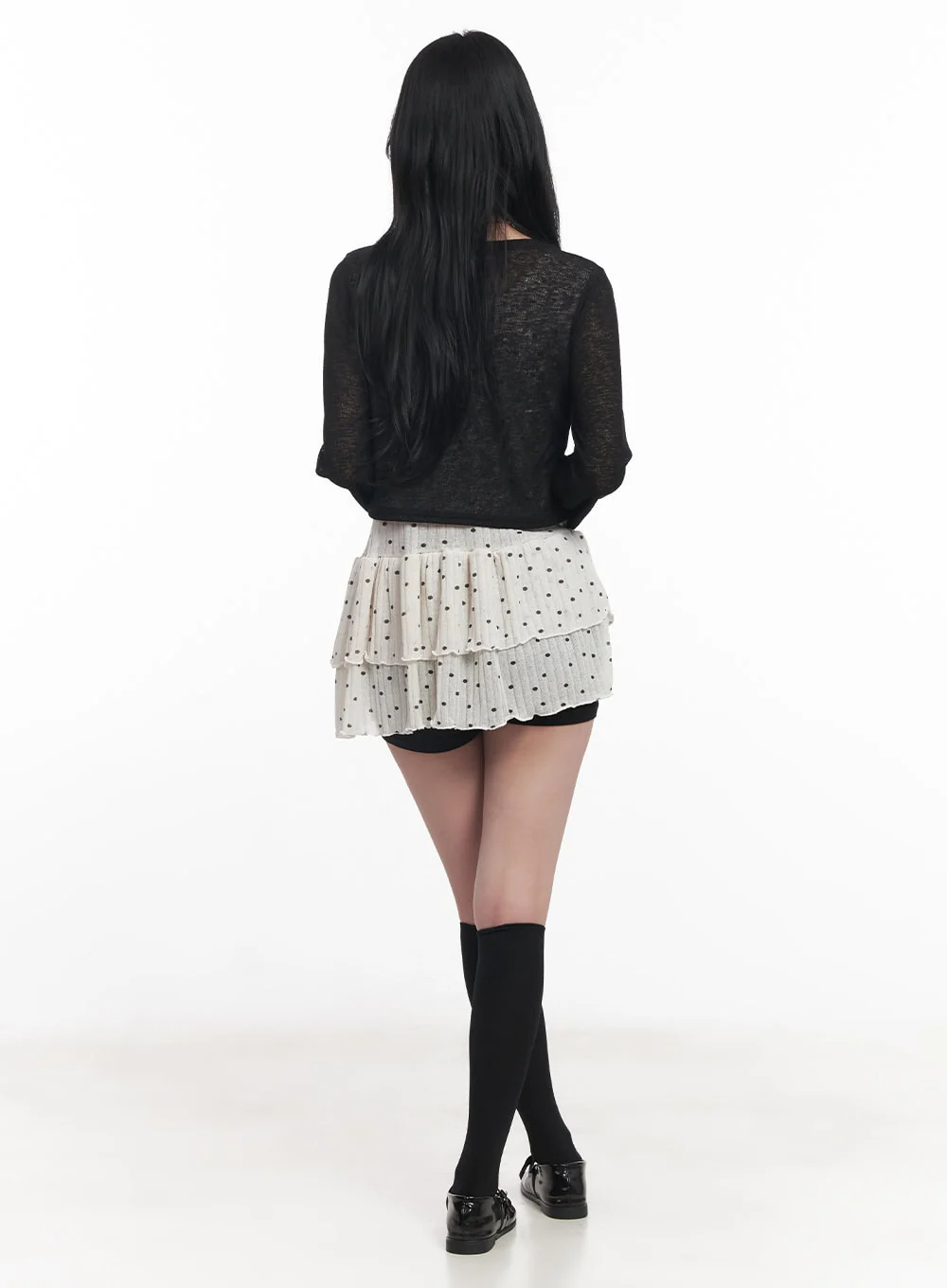 Sheer Buttoned Crop Cardigan CY526 - Image 4