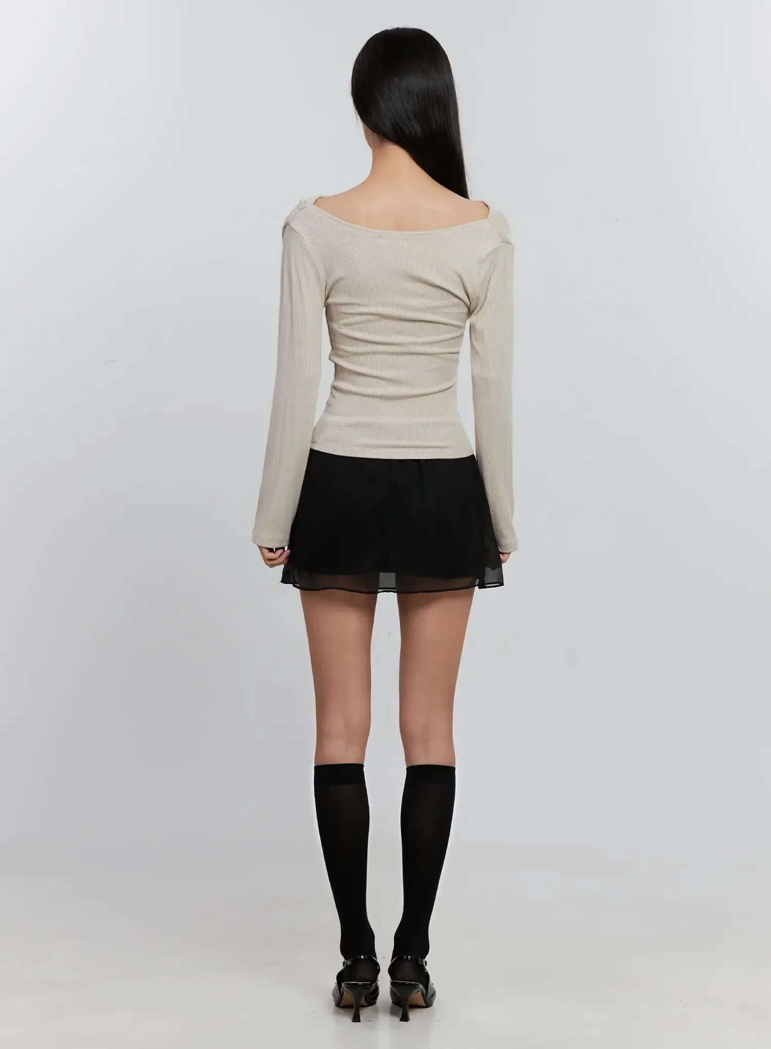 Sheer Chiffon Mini Skirt IS516 - Image 13