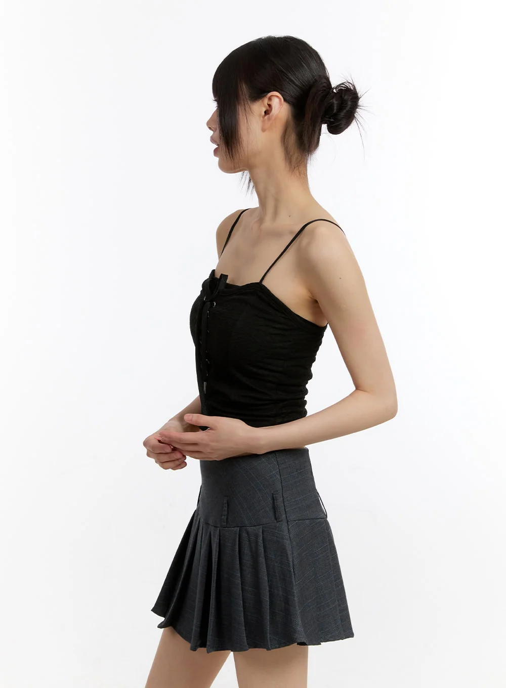 Sheer Floral Lace-Up Corset Cami Top CM513 - Image 11