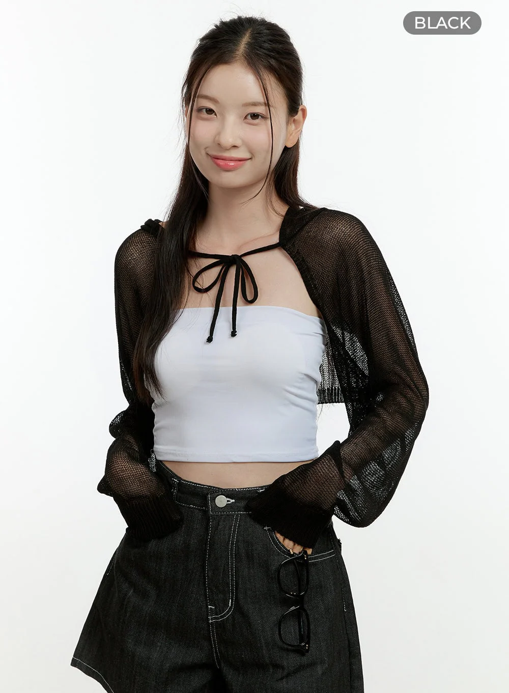 Sheer Hooded Bolero Top OL430 - Image 8