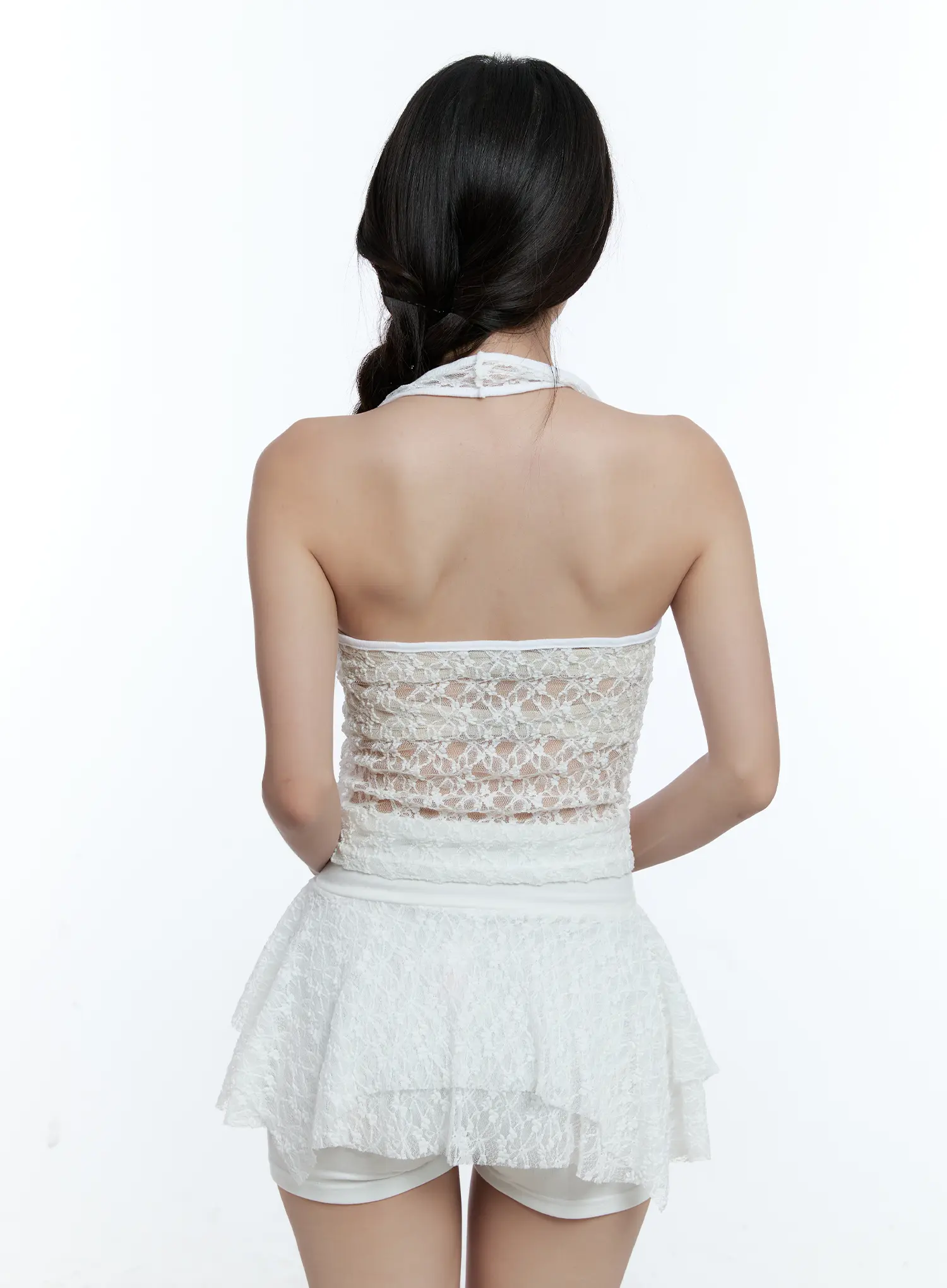 Sheer Lace Halter Neck Top CU527 - Image 5
