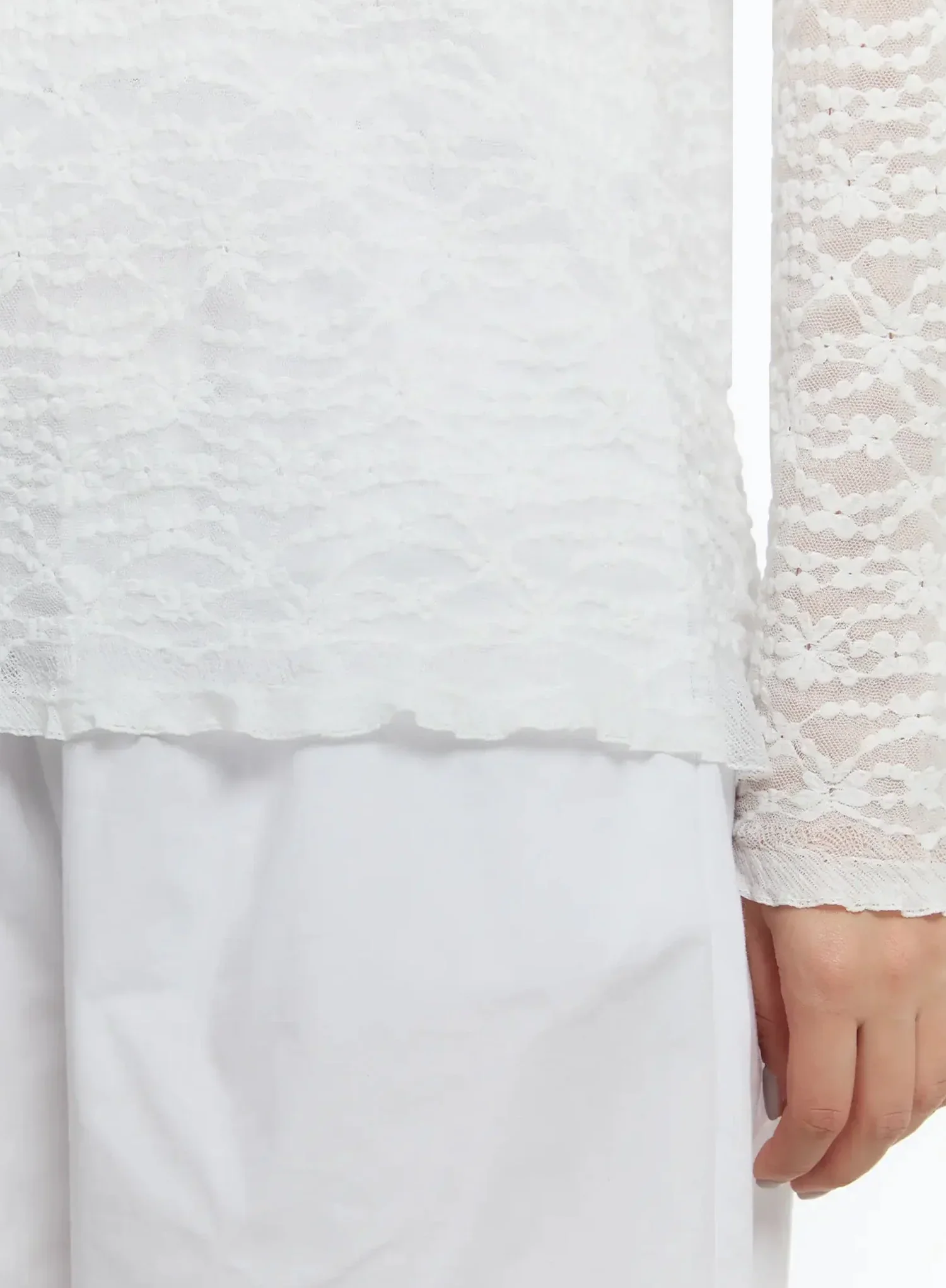 Sheer Lace Long Sleeve Top IM509 - Image 9
