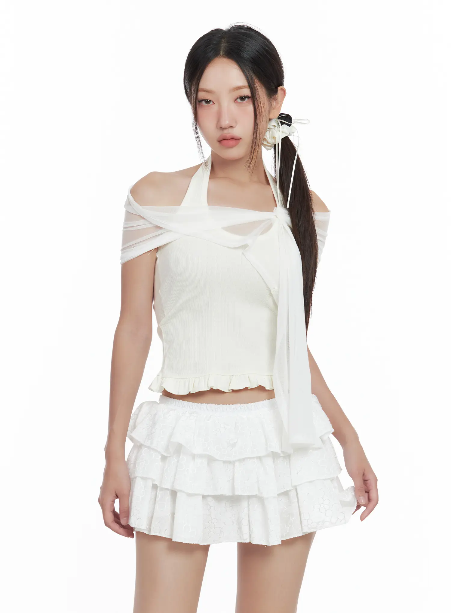Sheer Layered Halter Tank CL509 - Image 2