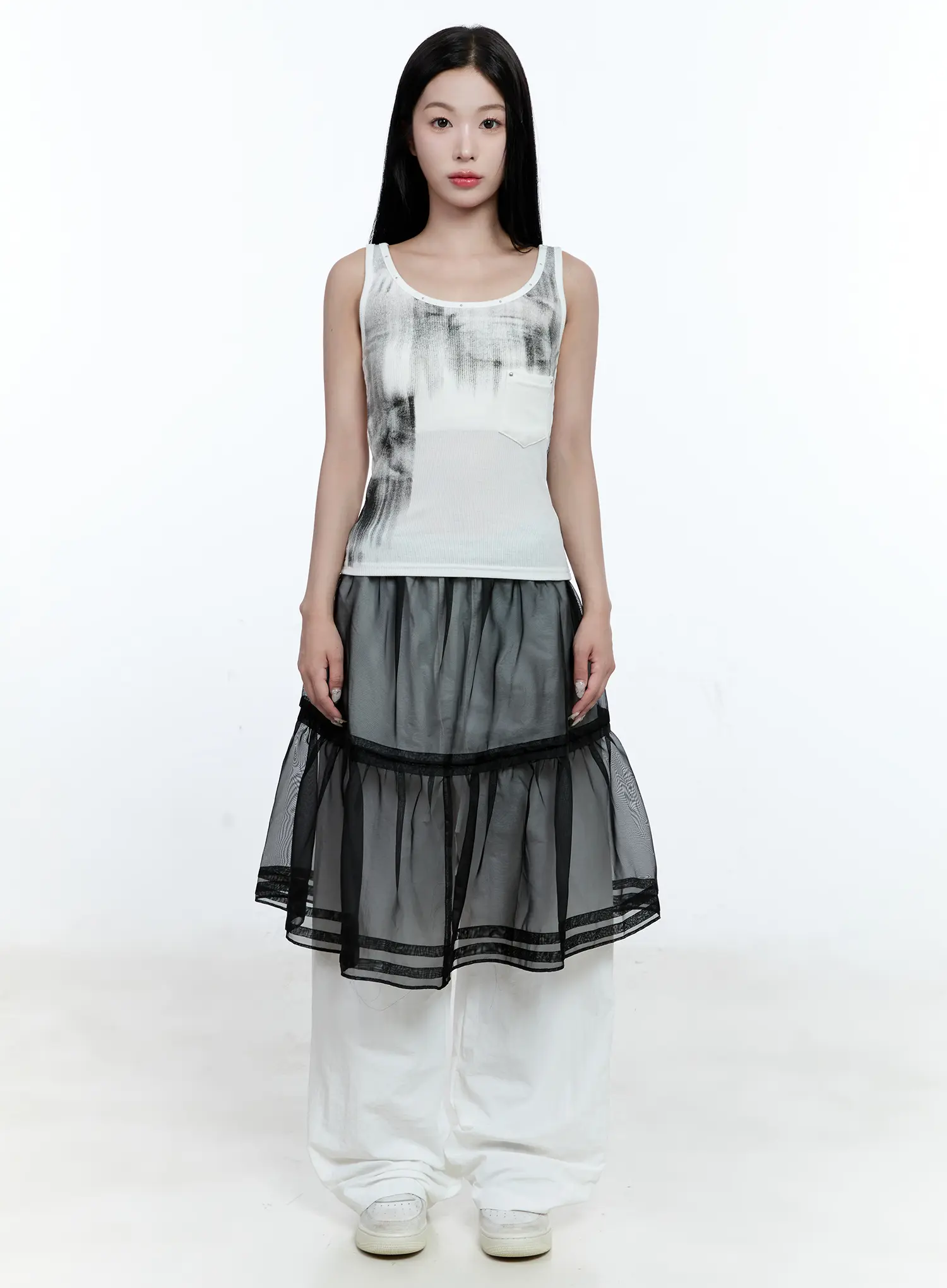 Sheer Layered Midi Skirt CG507 - Image 2