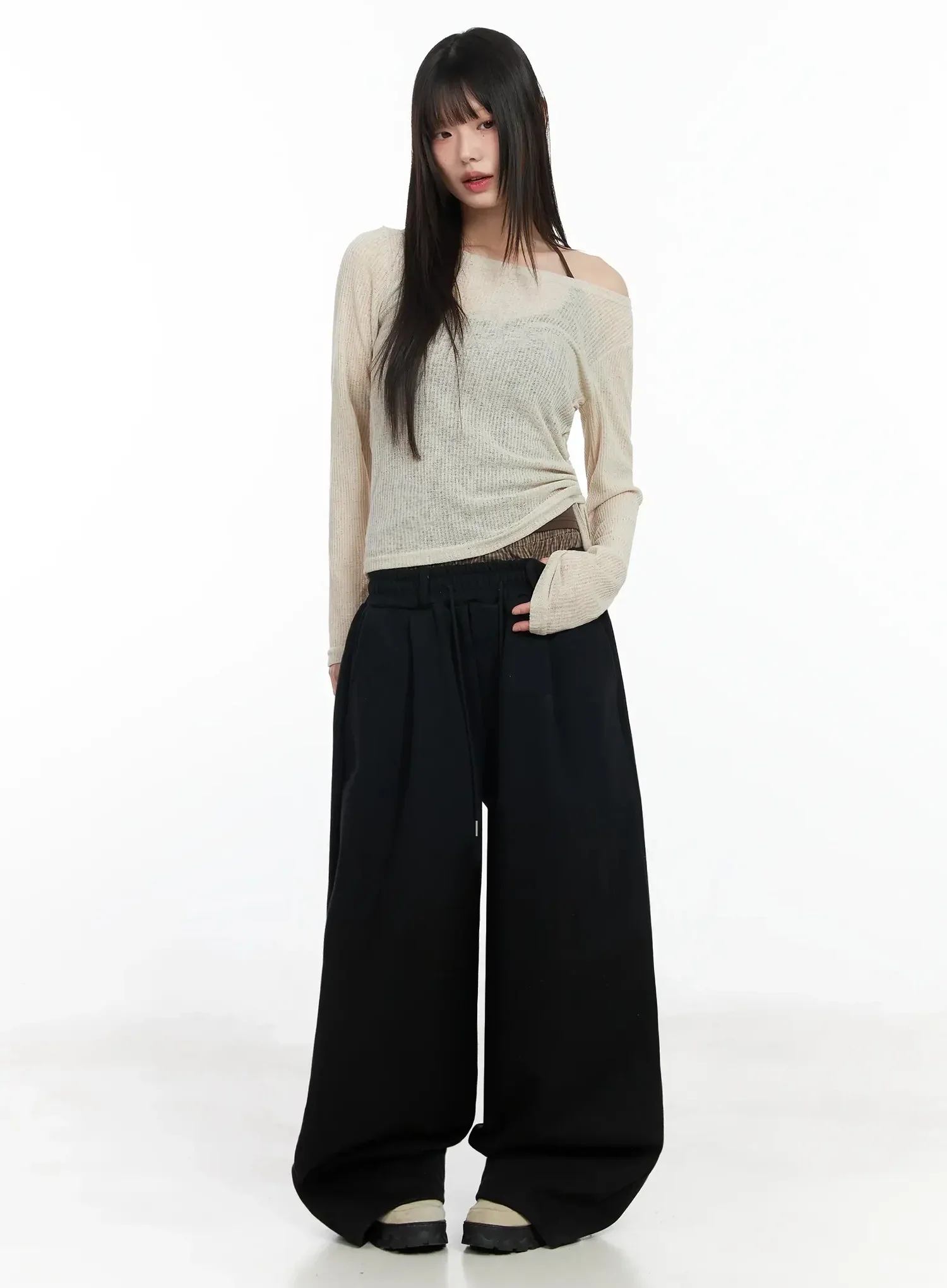 Sheer Layering Long Sleeve Top IM530 - Image 5