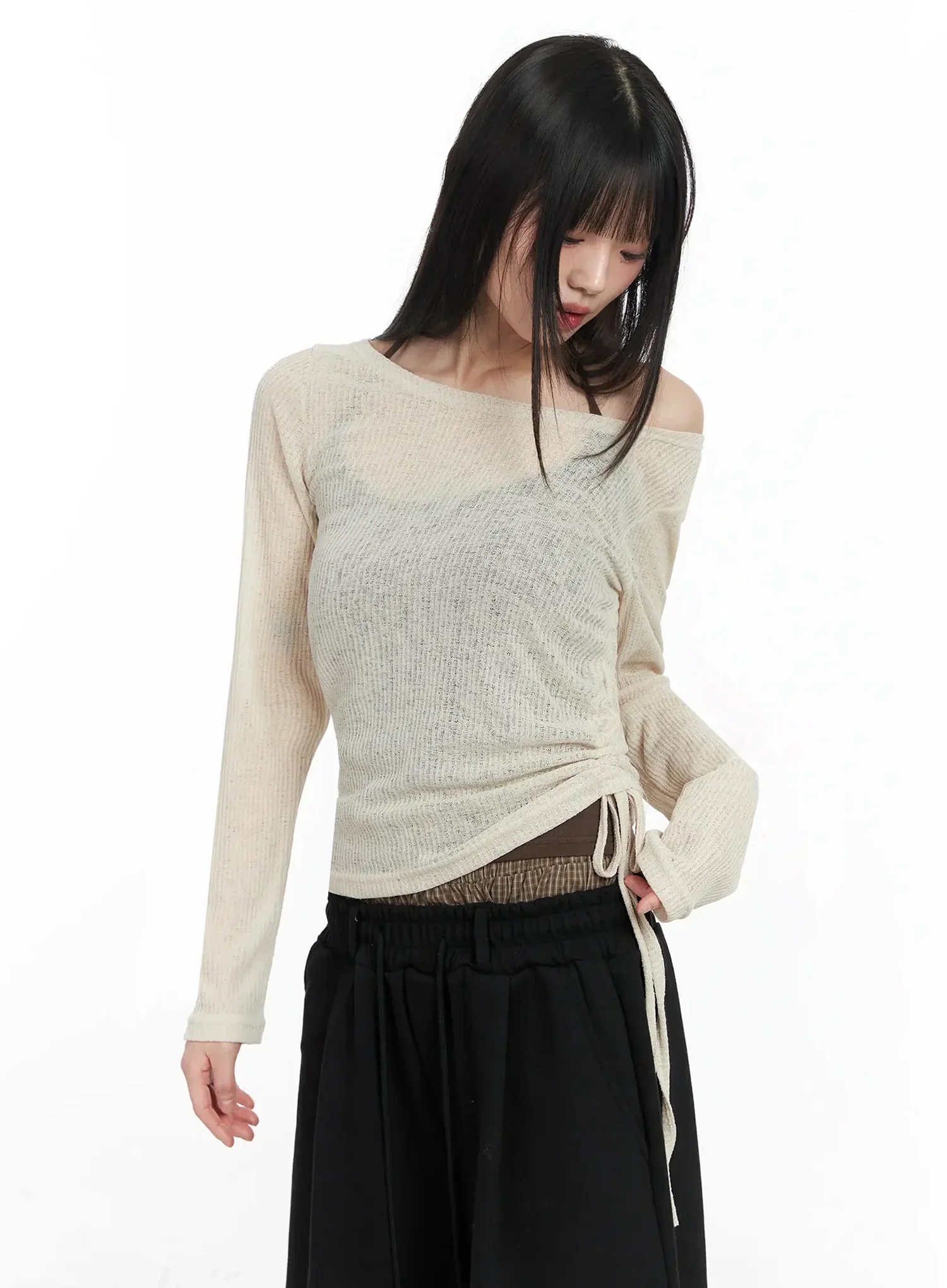 Sheer Layering Long Sleeve Top IM530 - Image 7